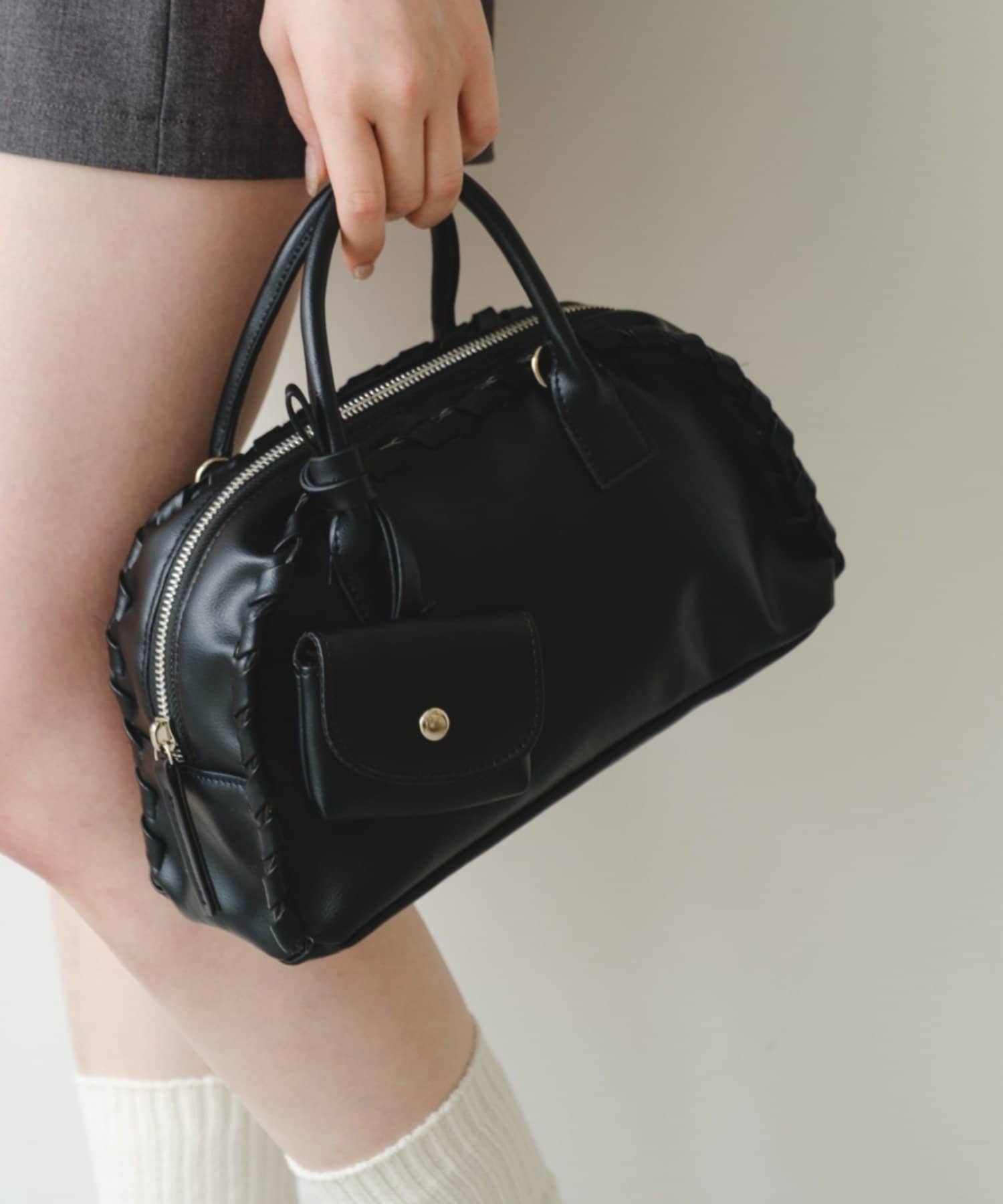 Kastane(カスタネ) 【2.7(土)11:00〜2.8(日)ポイントUP開催/2WAY/500mlペットボトル収納可】ケースチャーム付ボストンバッグ