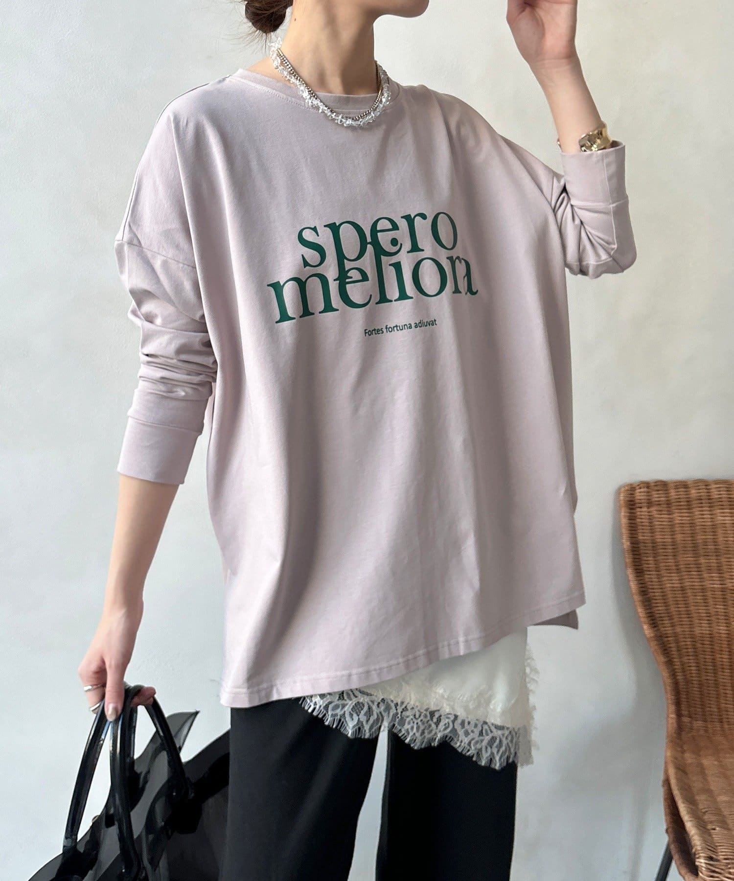 DOUDOU(ドゥドゥ) 【WEB限定】オーバーサイズロゴロンTEE