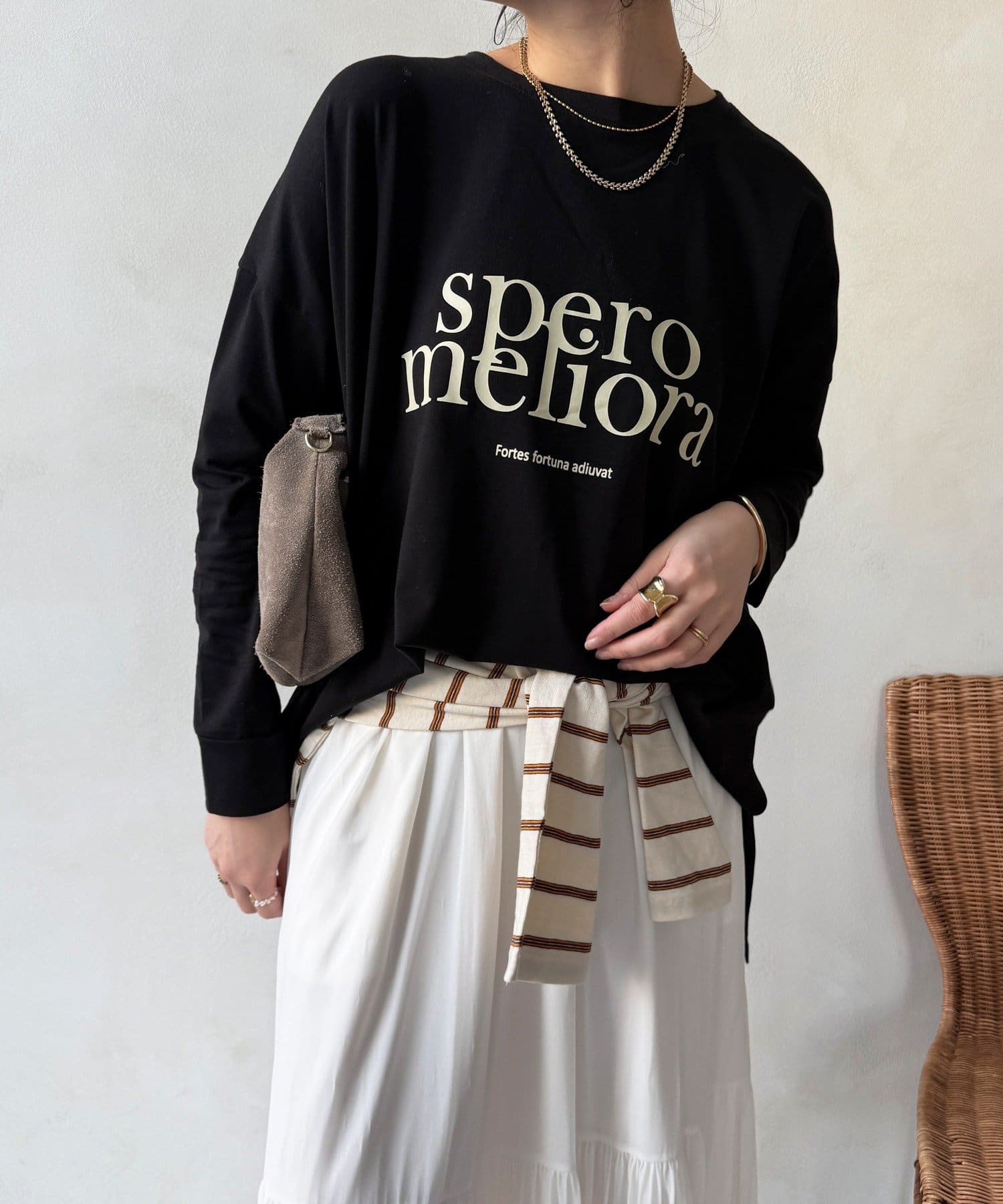 DOUDOU(ドゥドゥ) 【WEB限定】オーバーサイズロゴロンTEE