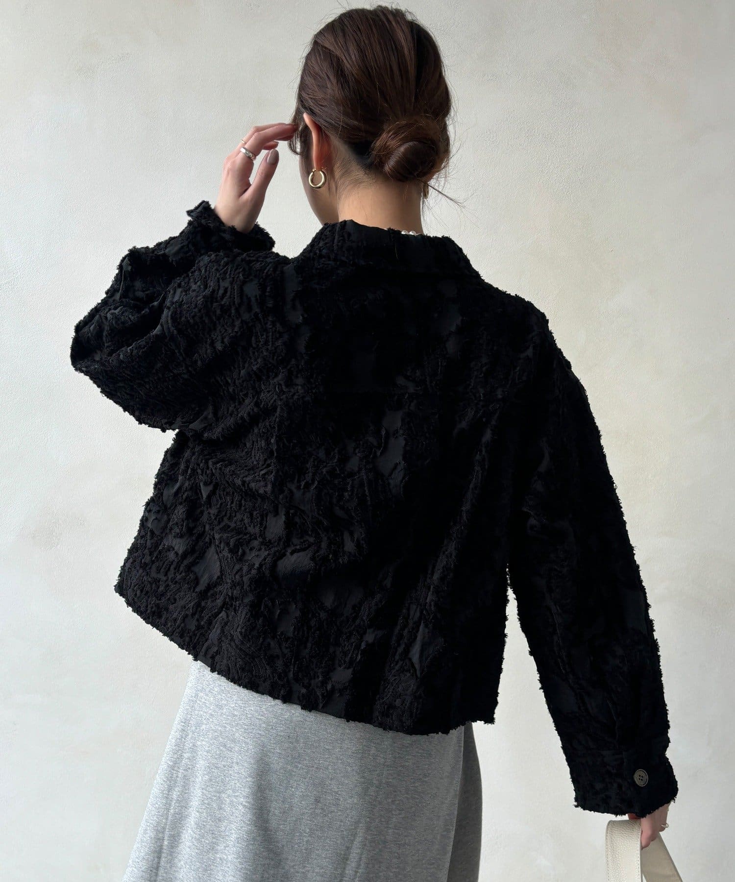 DOUDOU(ドゥドゥ) 【WEB限定】カットジャガードジャケット