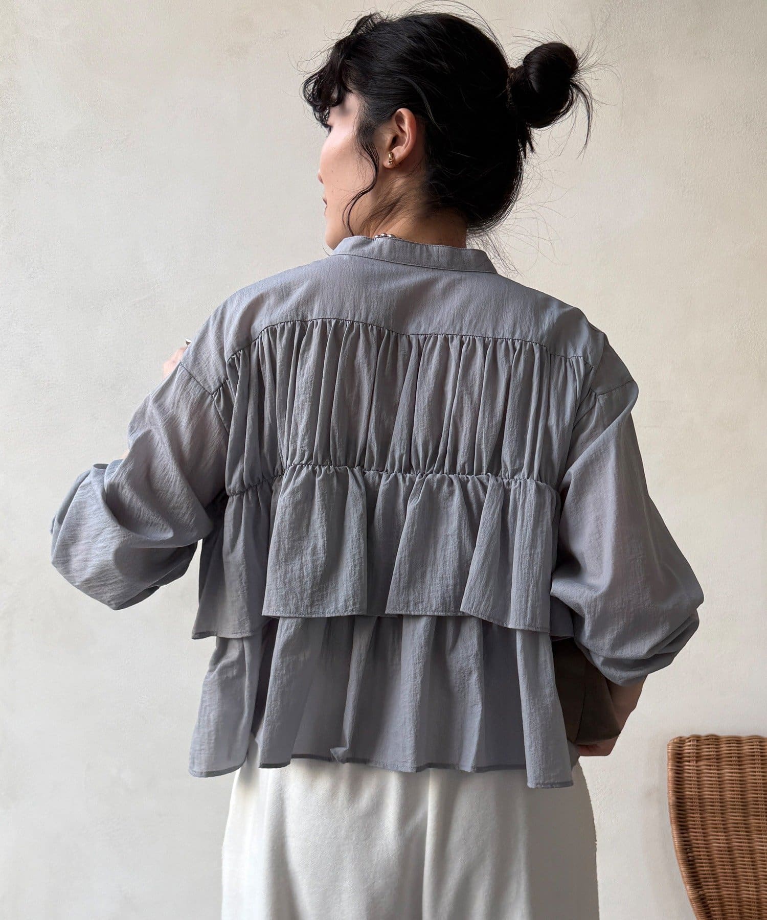 DOUDOU(ドゥドゥ) 【WEB限定】ラッフルブラウス