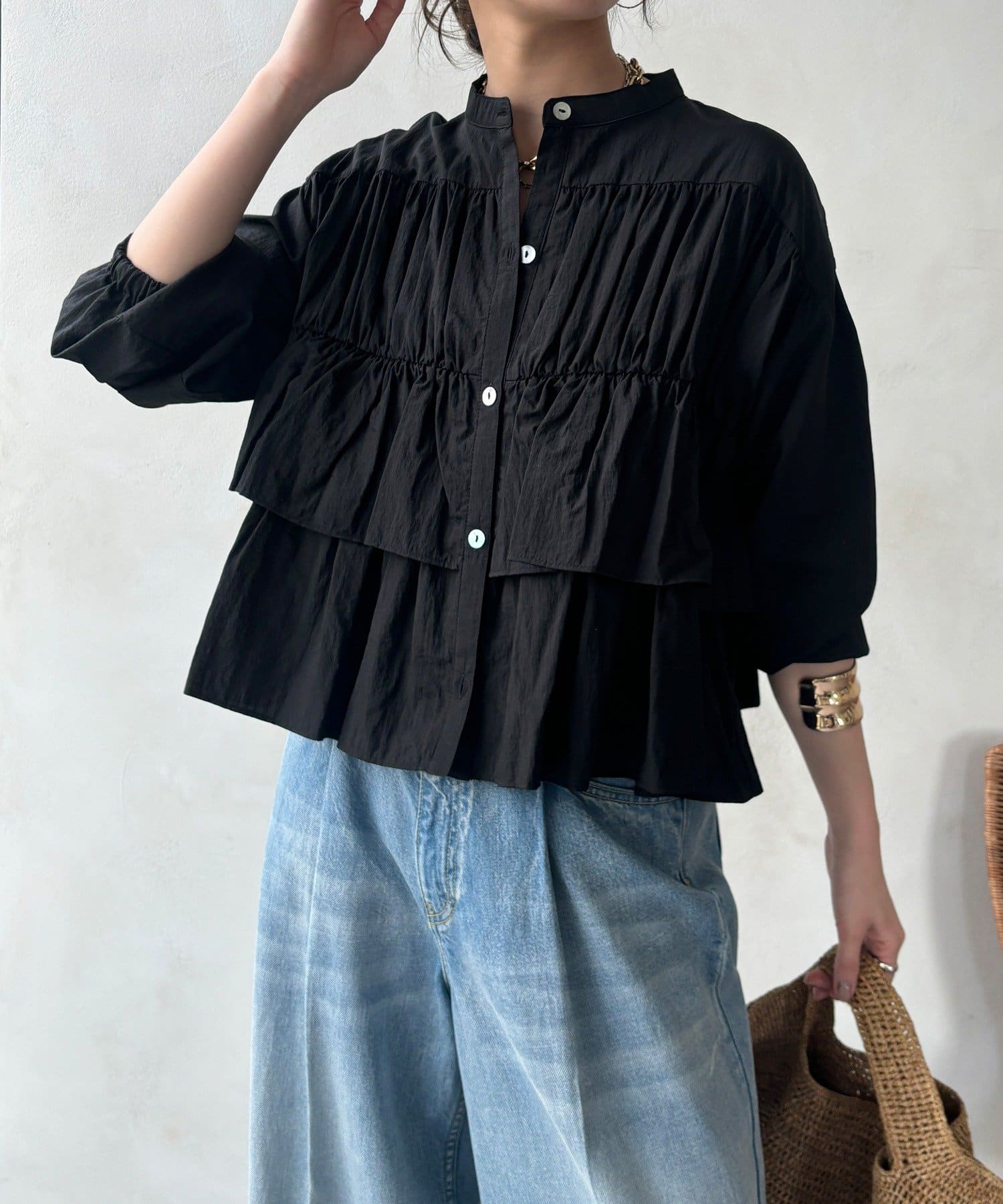 DOUDOU(ドゥドゥ) 【WEB限定】ラッフルブラウス