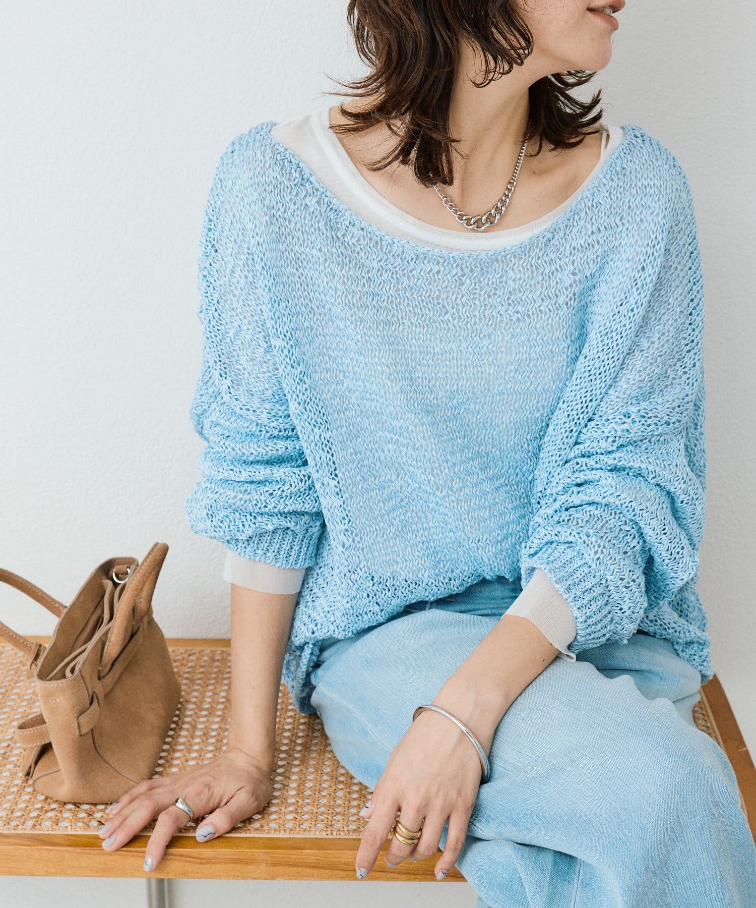 RIVE DROITE(リヴドロワ) 予約【抜け感】テープヤーンボートネックニット