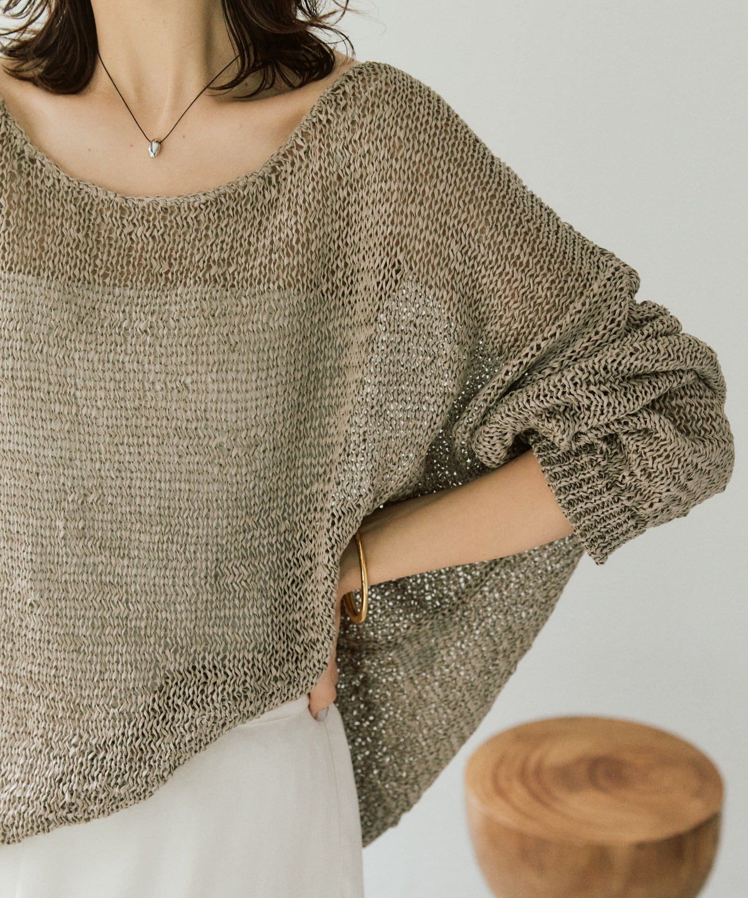 RIVE DROITE(リヴドロワ) 予約【抜け感】テープヤーンボートネックニット