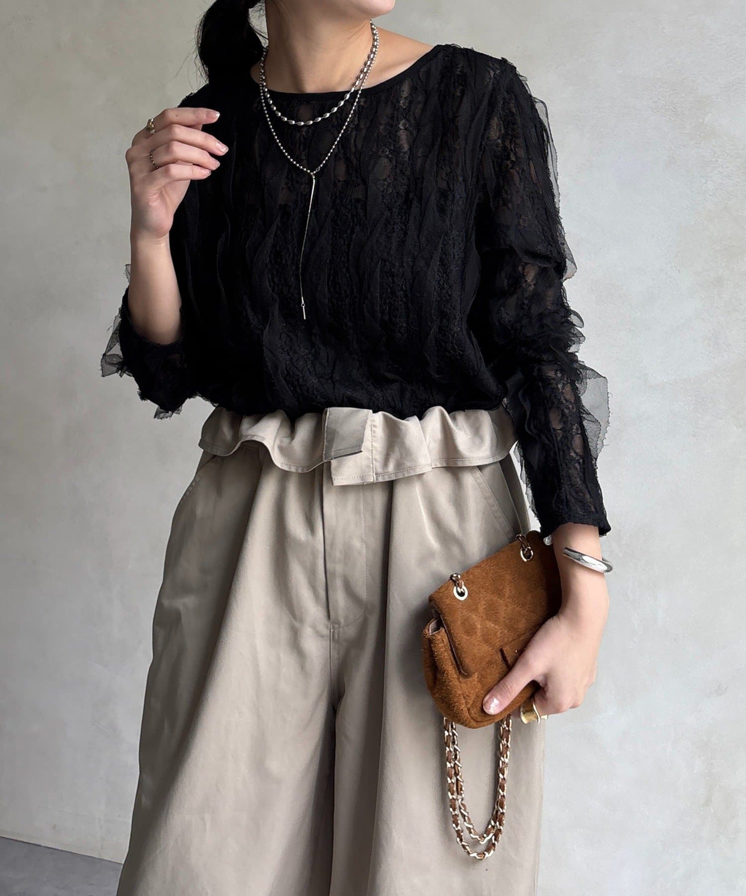 DOUDOU(ドゥドゥ) チュールレースロンTEE