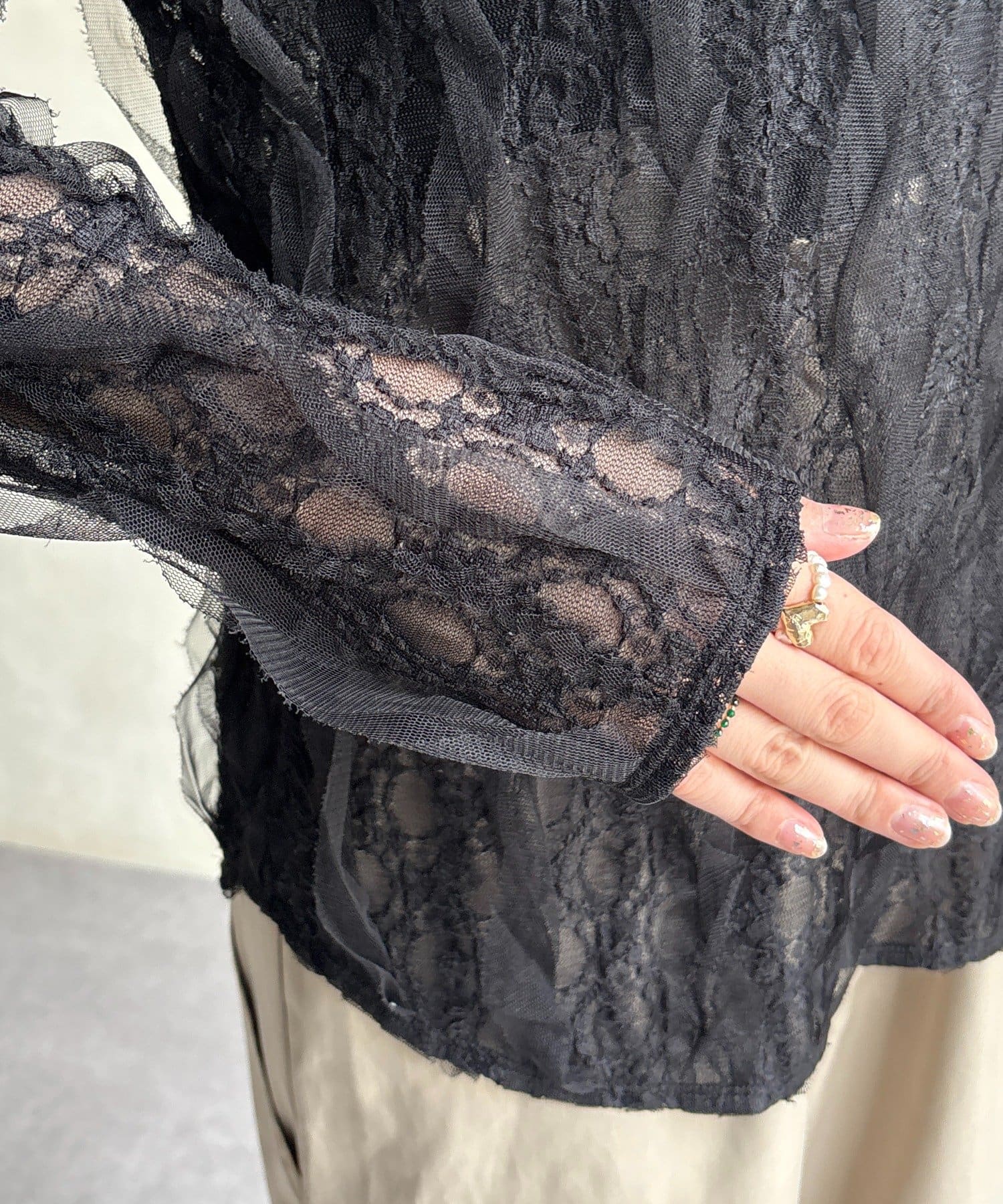 DOUDOU(ドゥドゥ) チュールレースロンTEE