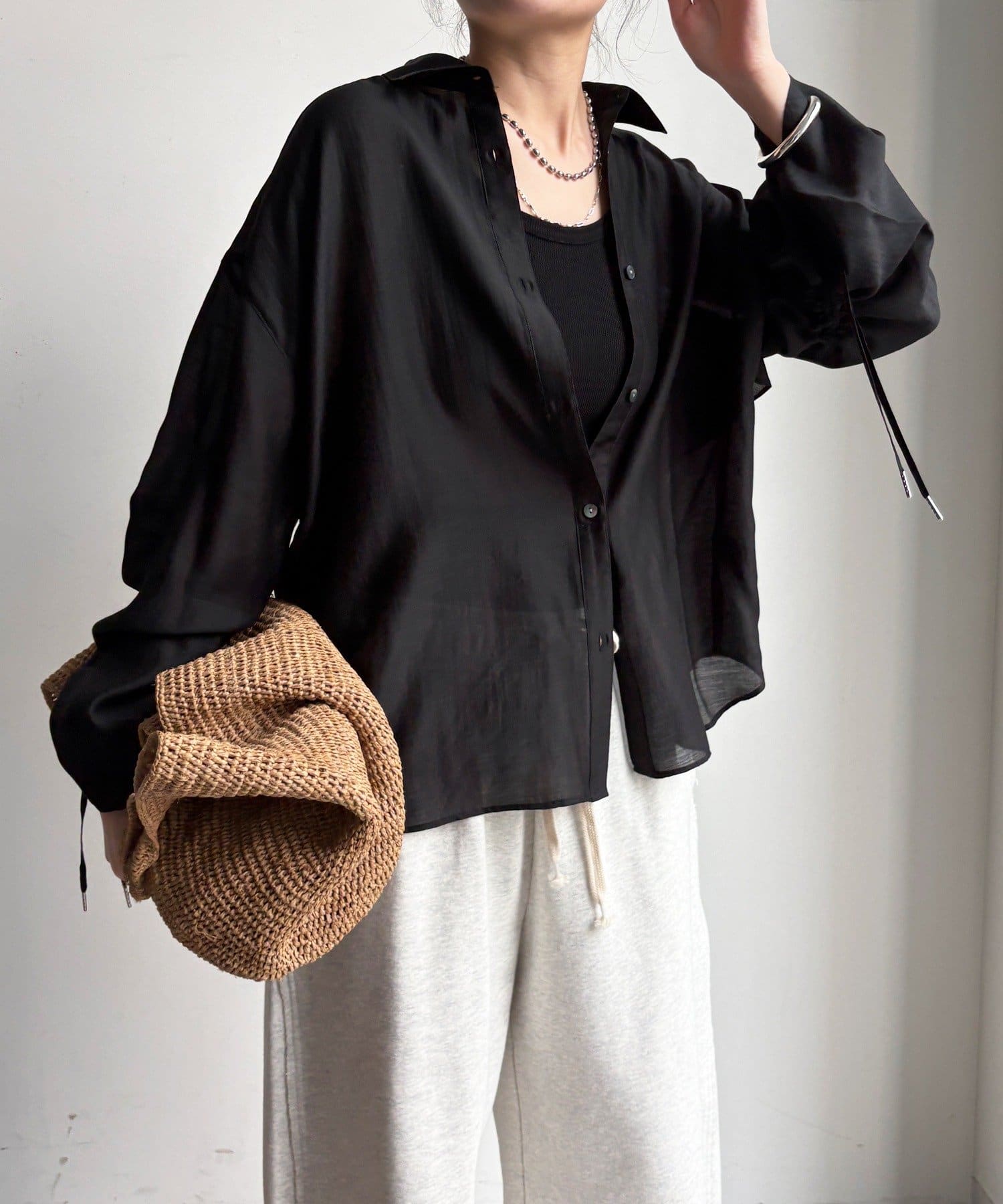 DOUDOU(ドゥドゥ) 【WEB】シアーバックフリルブラウス