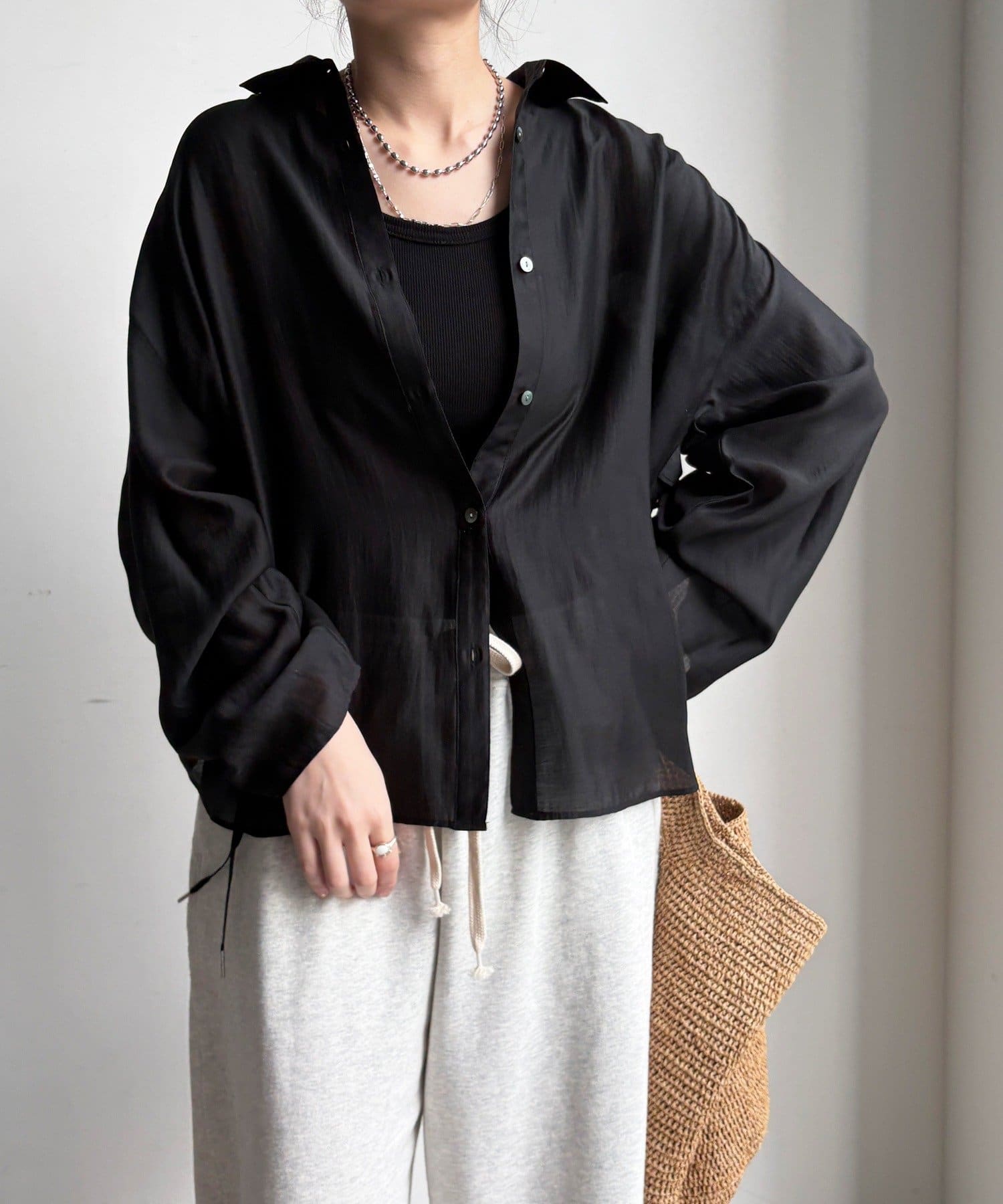 DOUDOU(ドゥドゥ) 【WEB】シアーバックフリルブラウス