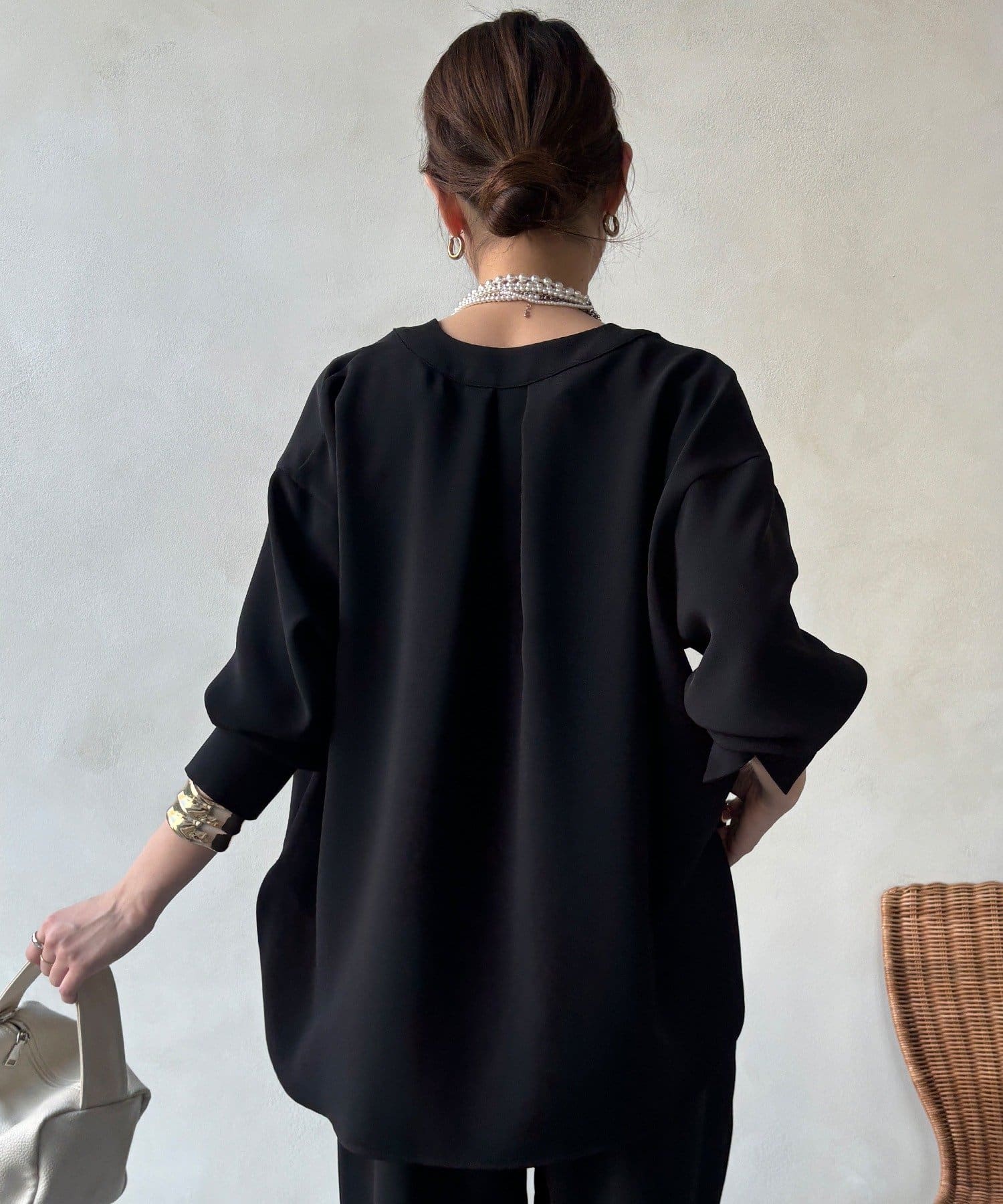 DOUDOU(ドゥドゥ) 【WEB限定/セットアップ対応】Vカーディガンブラウス