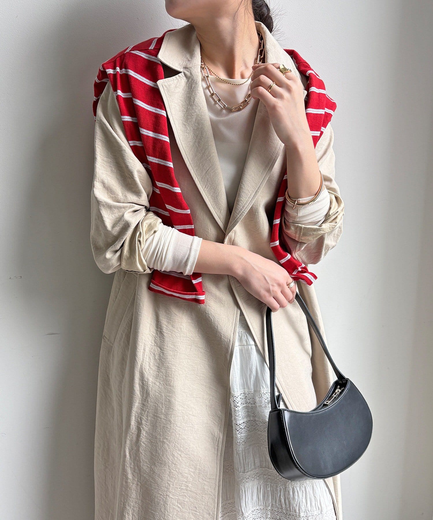 DOUDOU(ドゥドゥ) 【WEB限定】スウェードライクトレンチコート