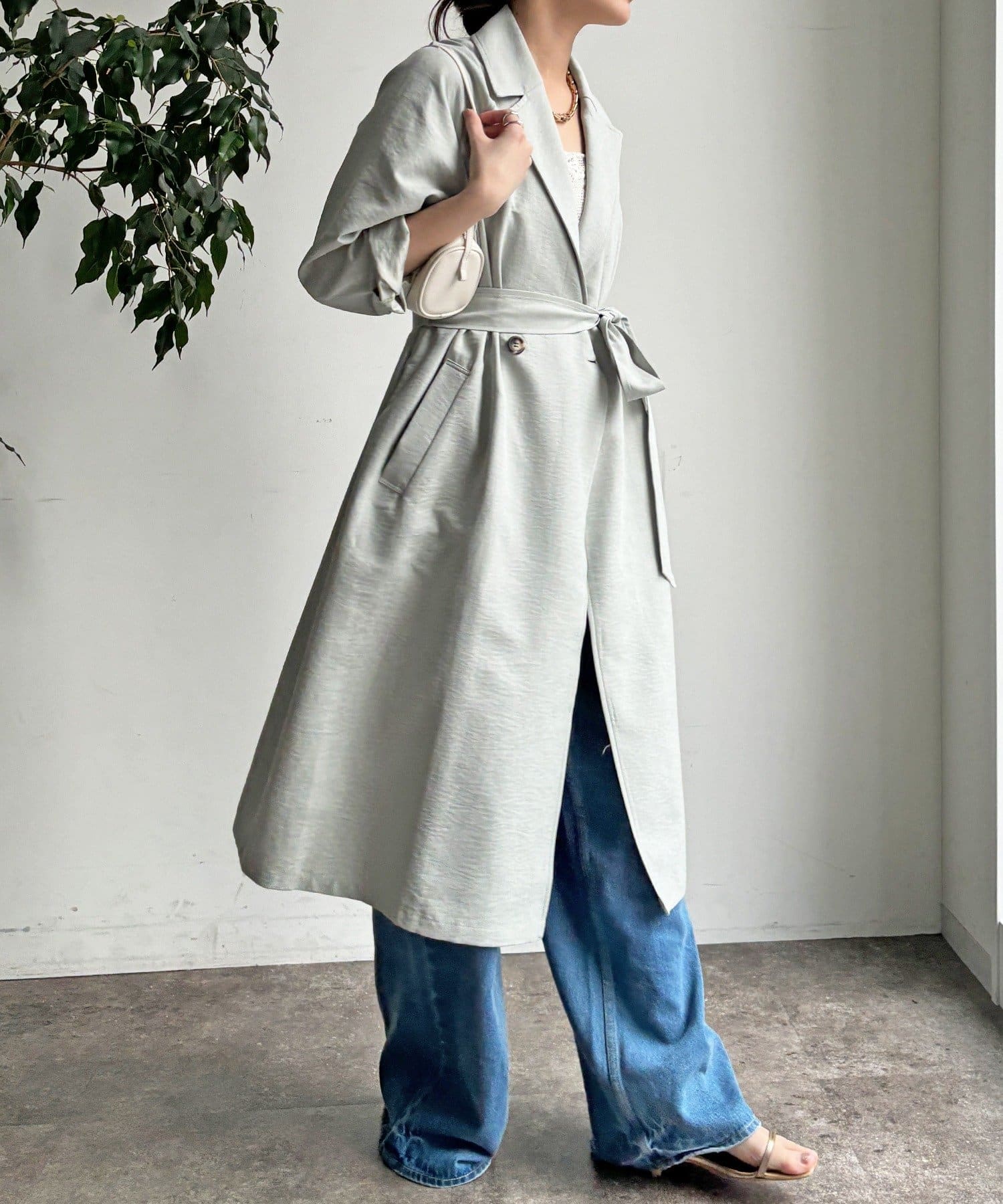 DOUDOU(ドゥドゥ) 【WEB限定】スウェードライクトレンチコート