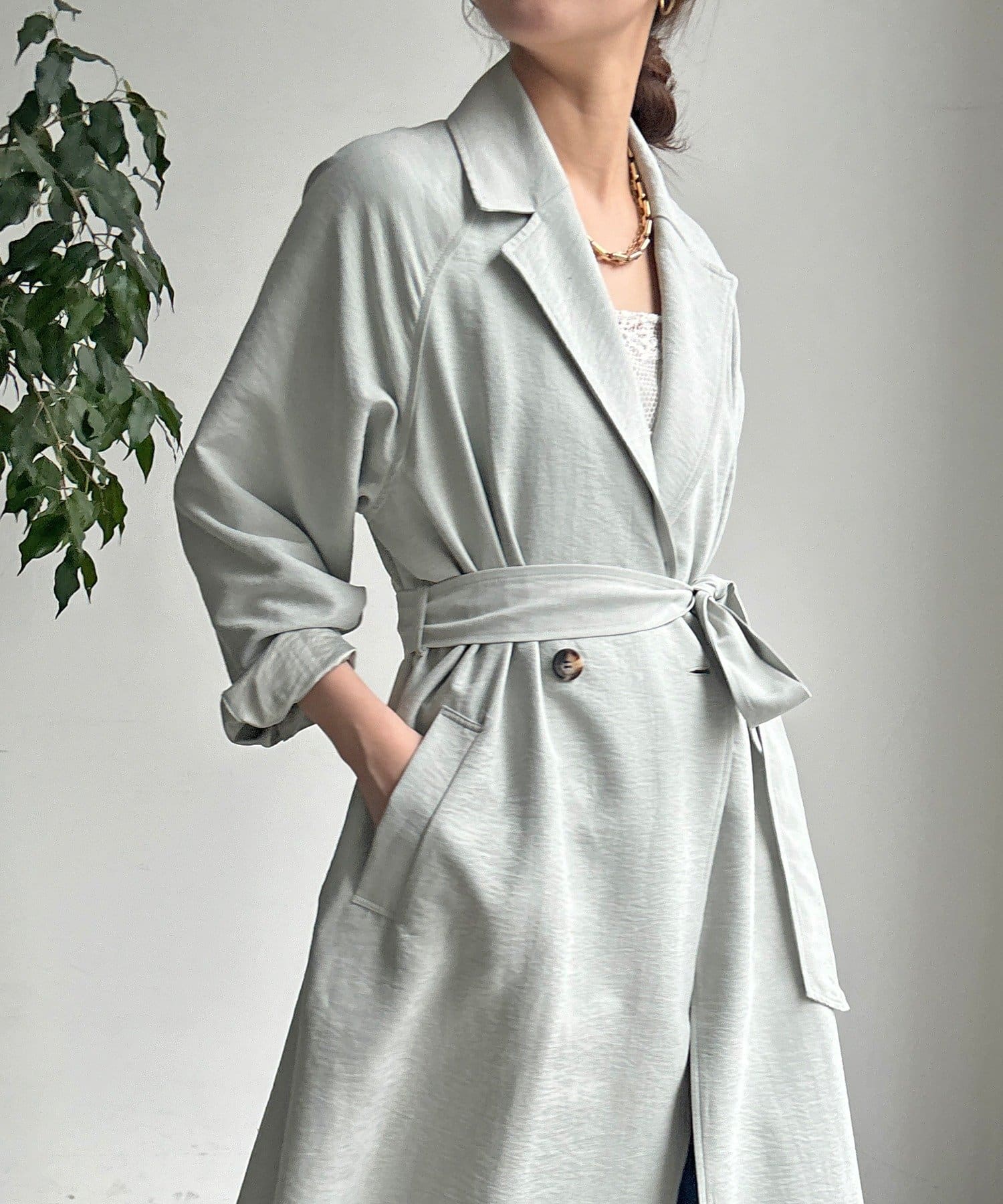 DOUDOU(ドゥドゥ) 【WEB限定】スウェードライクトレンチコート