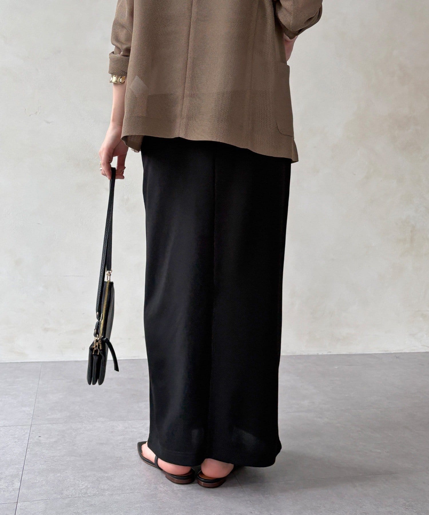 DOUDOU(ドゥドゥ) 【WEB限定】カットジョーゼットタイトスカート