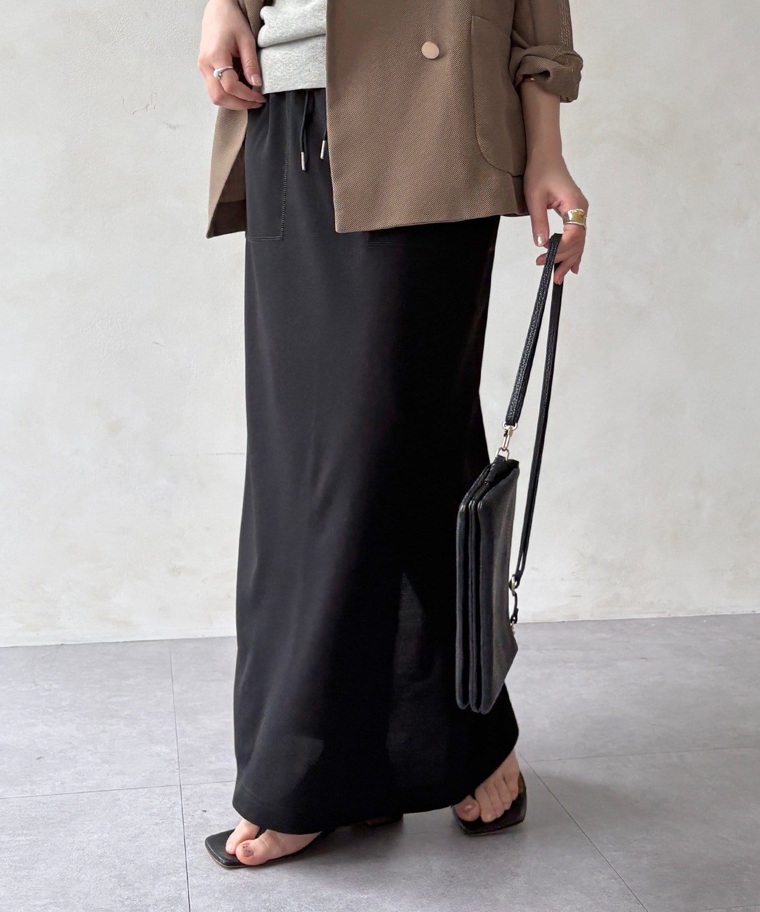 DOUDOU(ドゥドゥ) 【WEB限定】カットジョーゼットタイトスカート