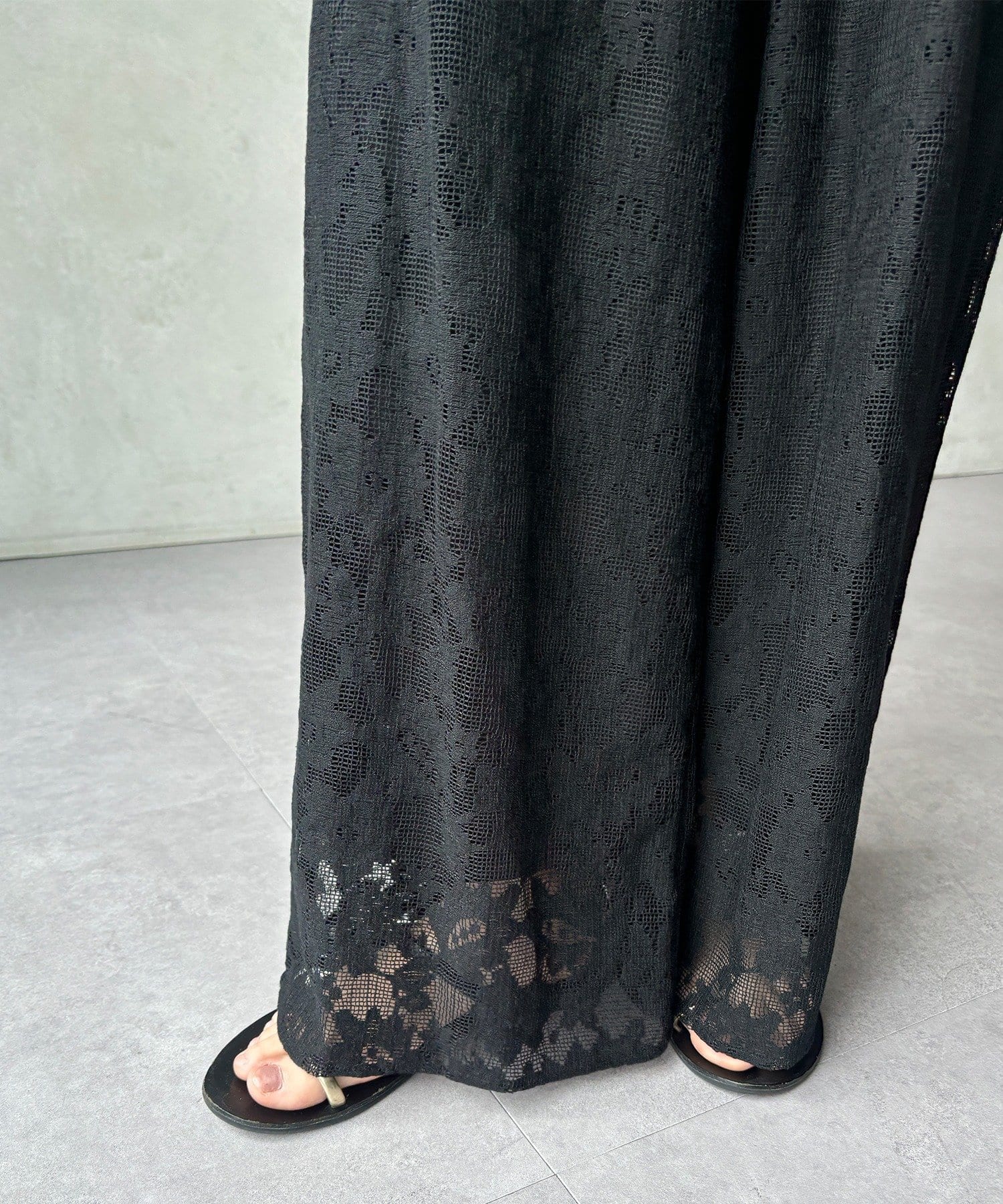 DOUDOU(ドゥドゥ) 【WEB限定】フラワーエンブロイダリーイージーパンツ