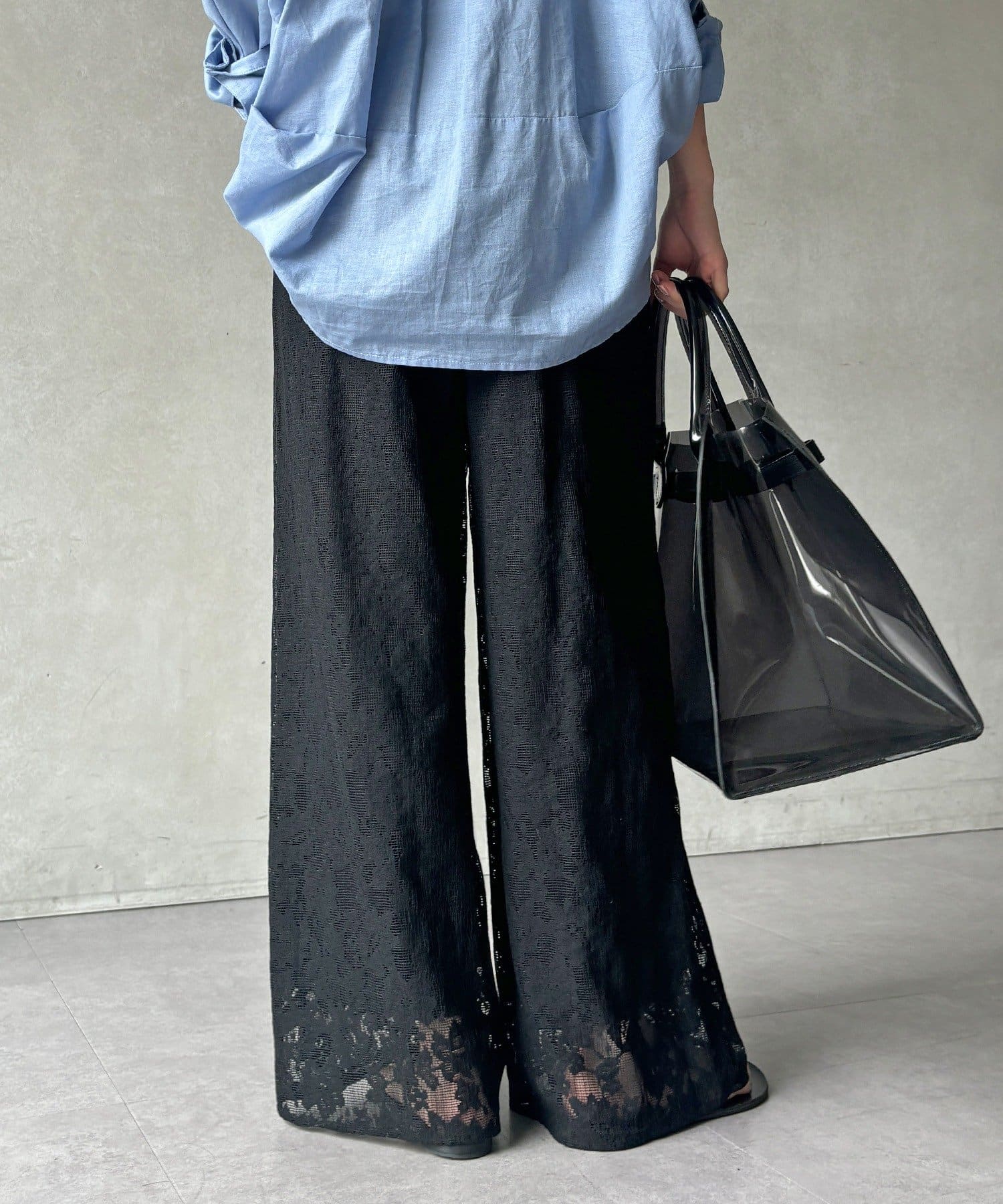 DOUDOU(ドゥドゥ) 【WEB限定】フラワーエンブロイダリーイージーパンツ