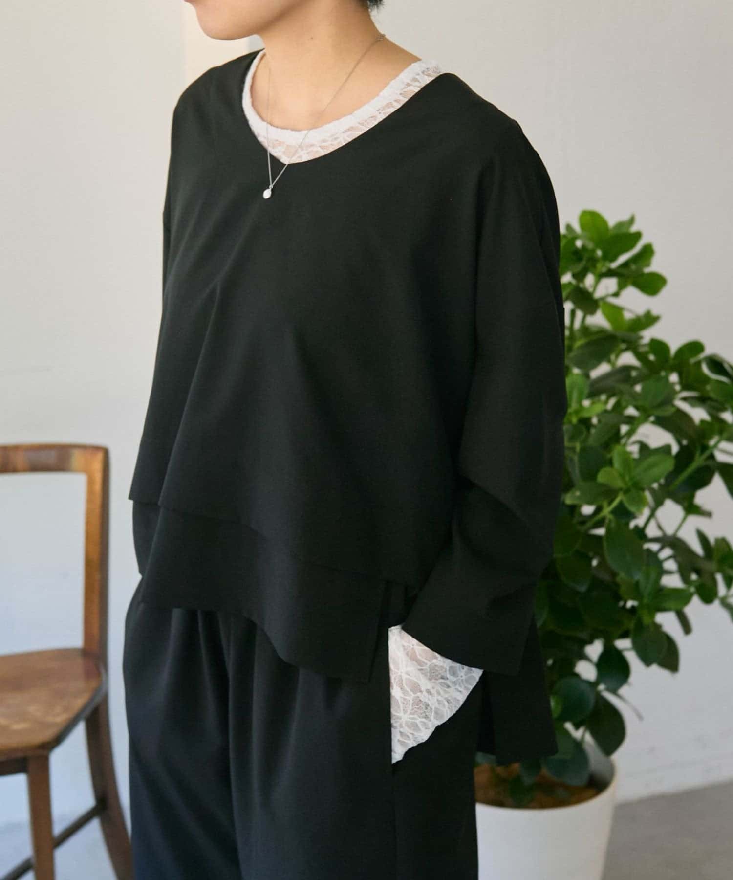 ear PAPILLONNER(イア パピヨネ) 《リラックス/セットアップ着用可》オフィスイージートップス【SUM1 STYLE(スミスタイル)】