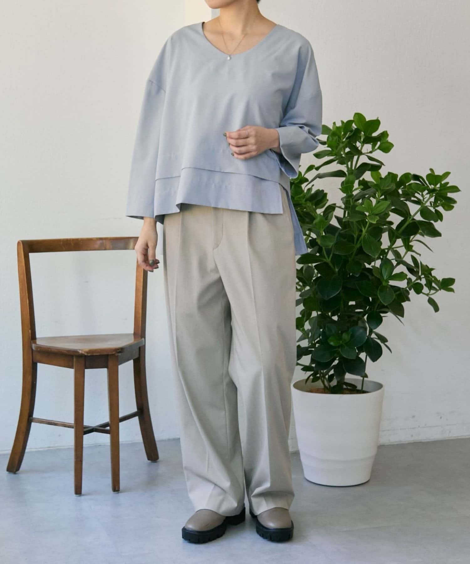 ear PAPILLONNER(イア パピヨネ) 《リラックス/セットアップ着用可》オフィスイージートップス【SUM1 STYLE(スミスタイル)】