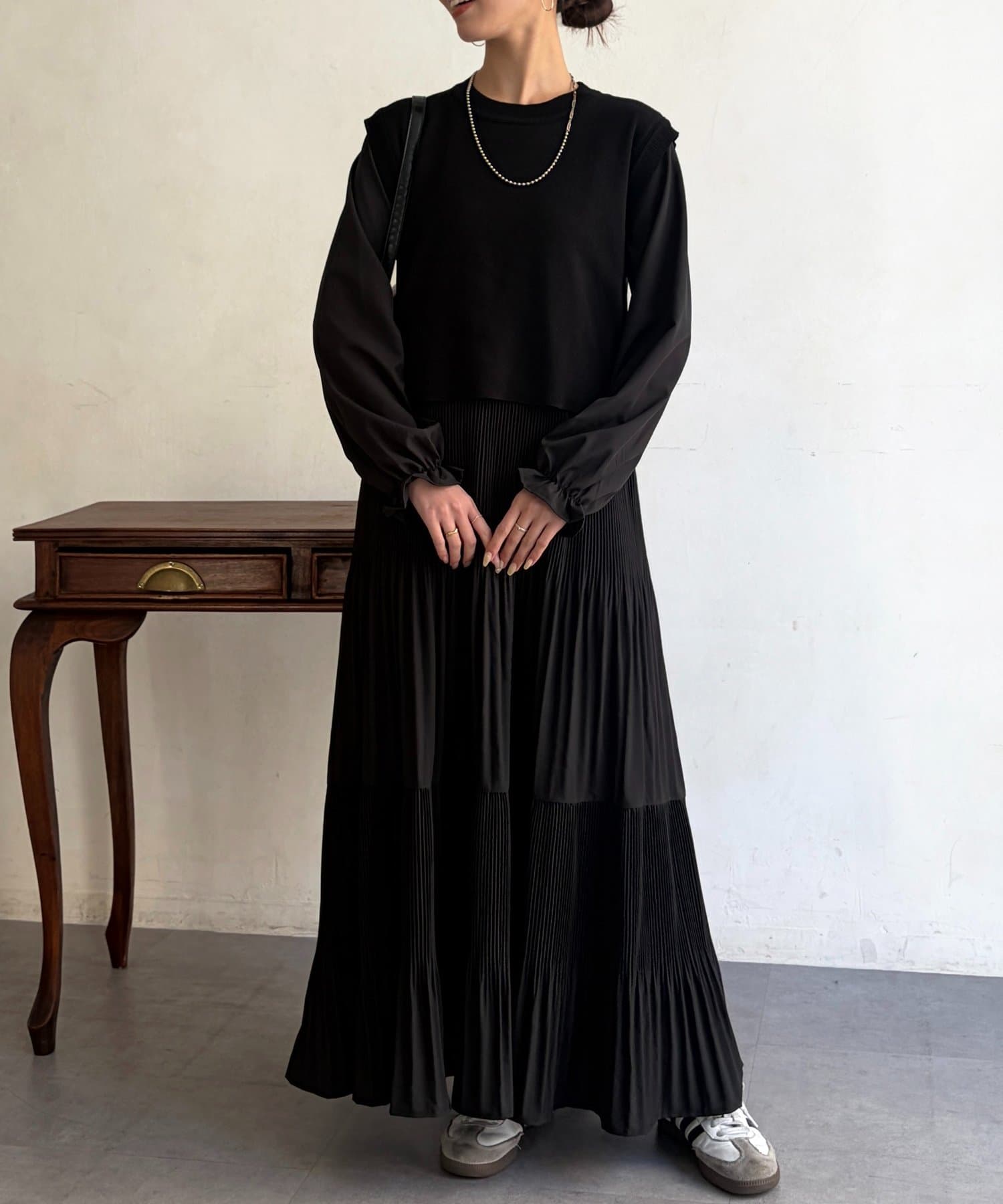 Chez toi(シェトワ) ティアードベストSETワンピース