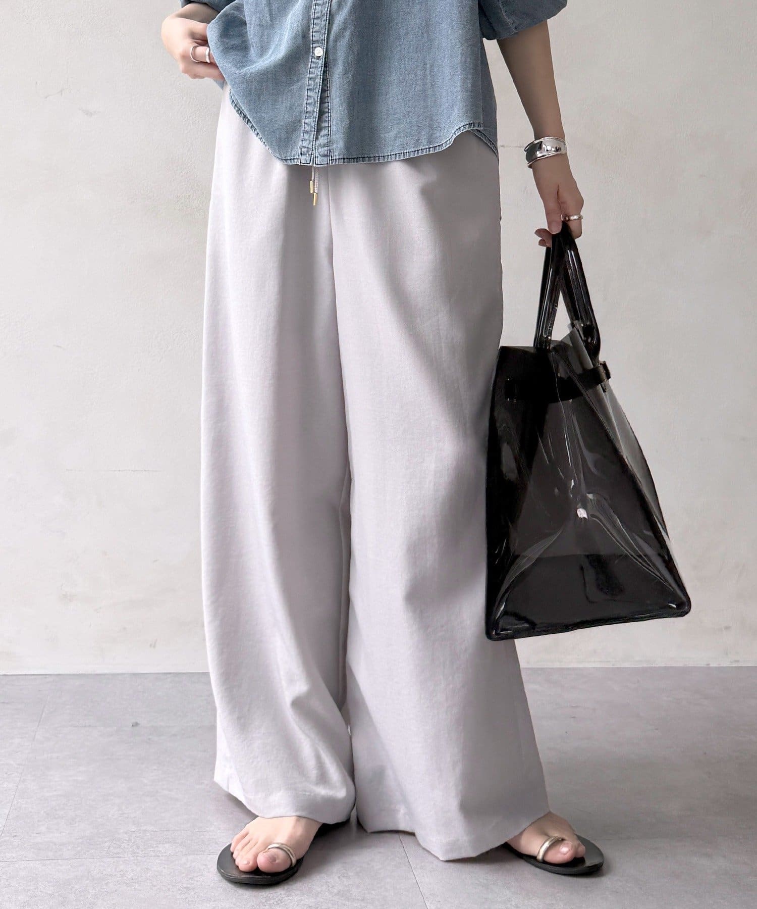 DOUDOU(ドゥドゥ) 【WEB限定】タンブラーブッチャーイージーパンツ