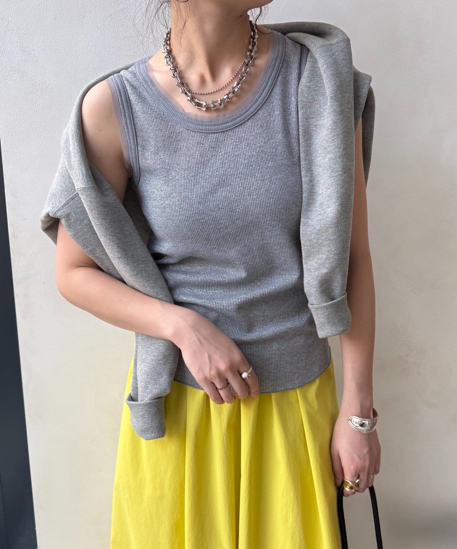 DOUDOU(ドゥドゥ) ラメリブチュールタンク