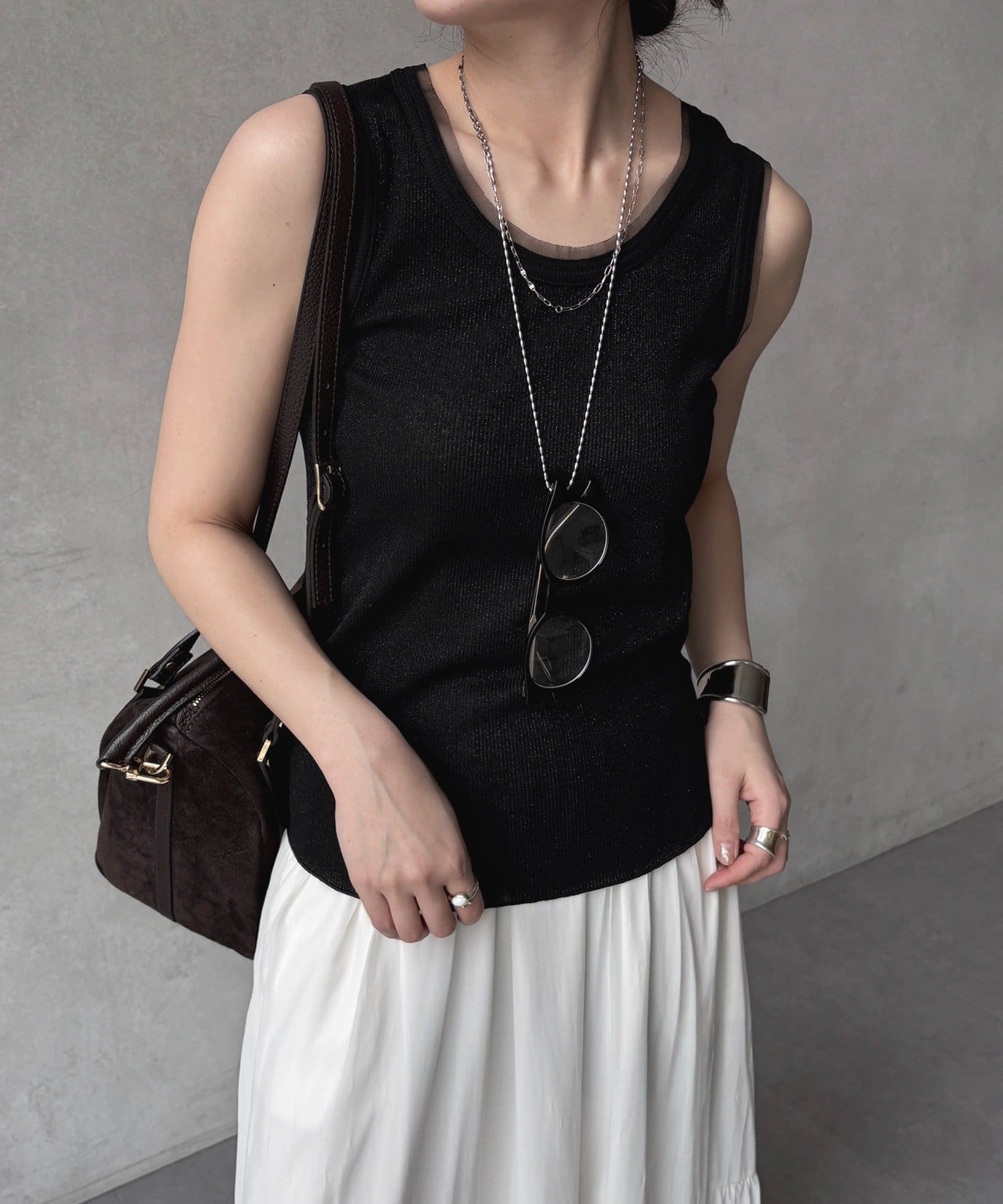 DOUDOU(ドゥドゥ) ラメリブチュールタンク