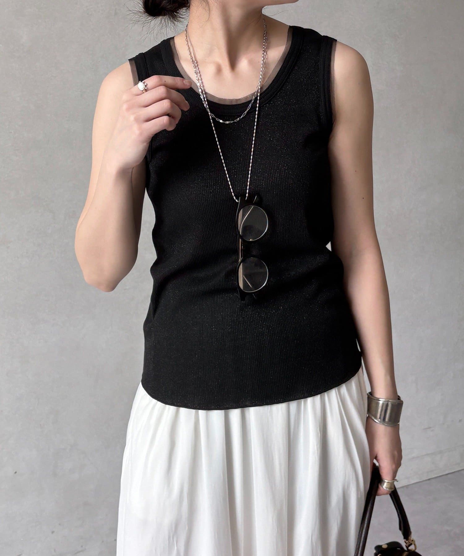 DOUDOU(ドゥドゥ) ラメリブチュールタンク