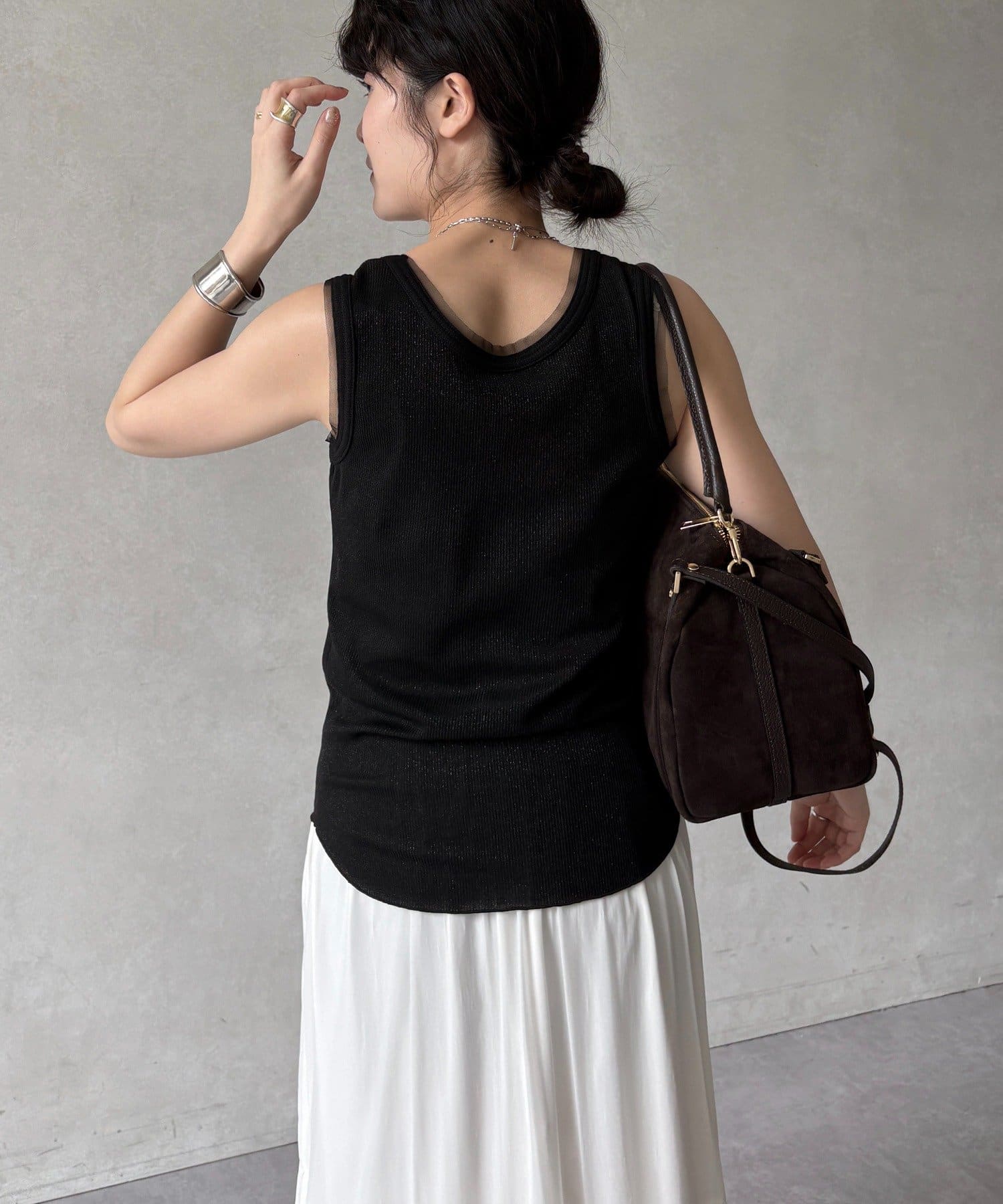 DOUDOU(ドゥドゥ) ラメリブチュールタンク