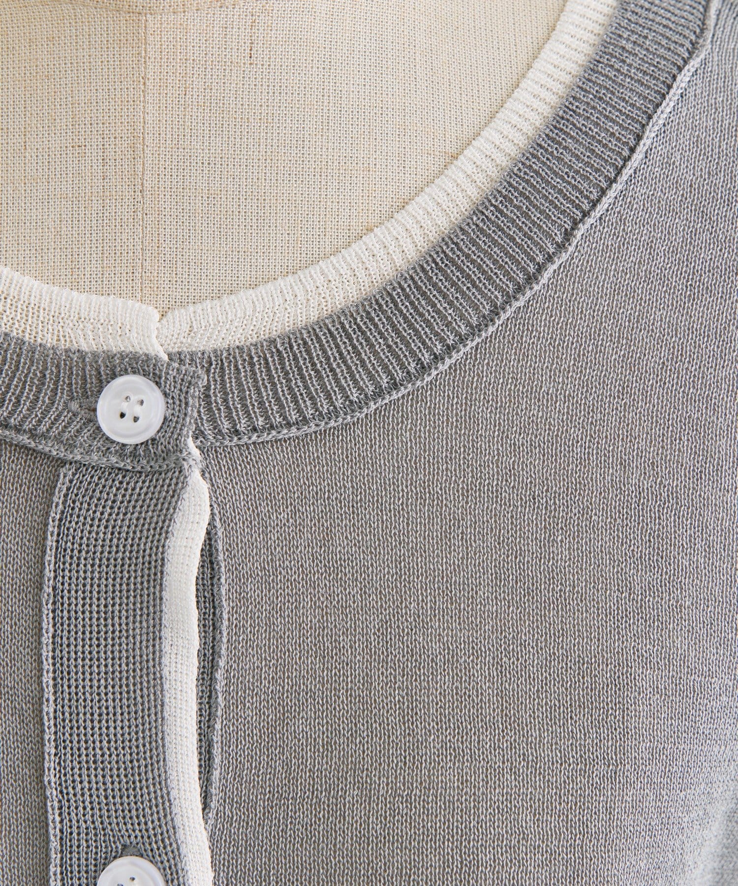 ear PAPILLONNER(イア パピヨネ) 《前後2WAY/レイヤード風/シアー/透け感》ラインシアーカーディガン【SUM1 STYLE(スミスタイル)】