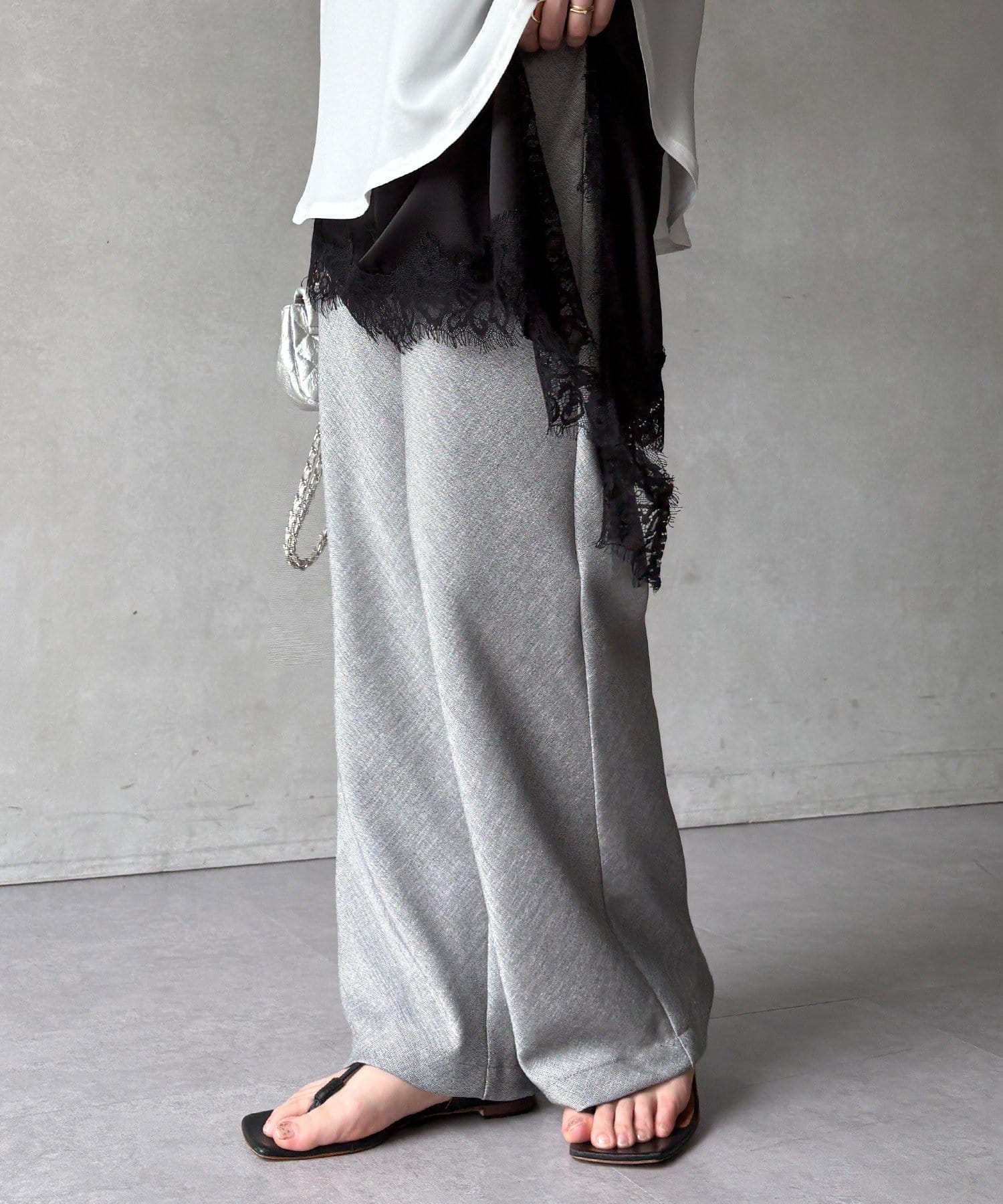 DOUDOU(ドゥドゥ) 【WEB限定】リネンライクイージーパンツ