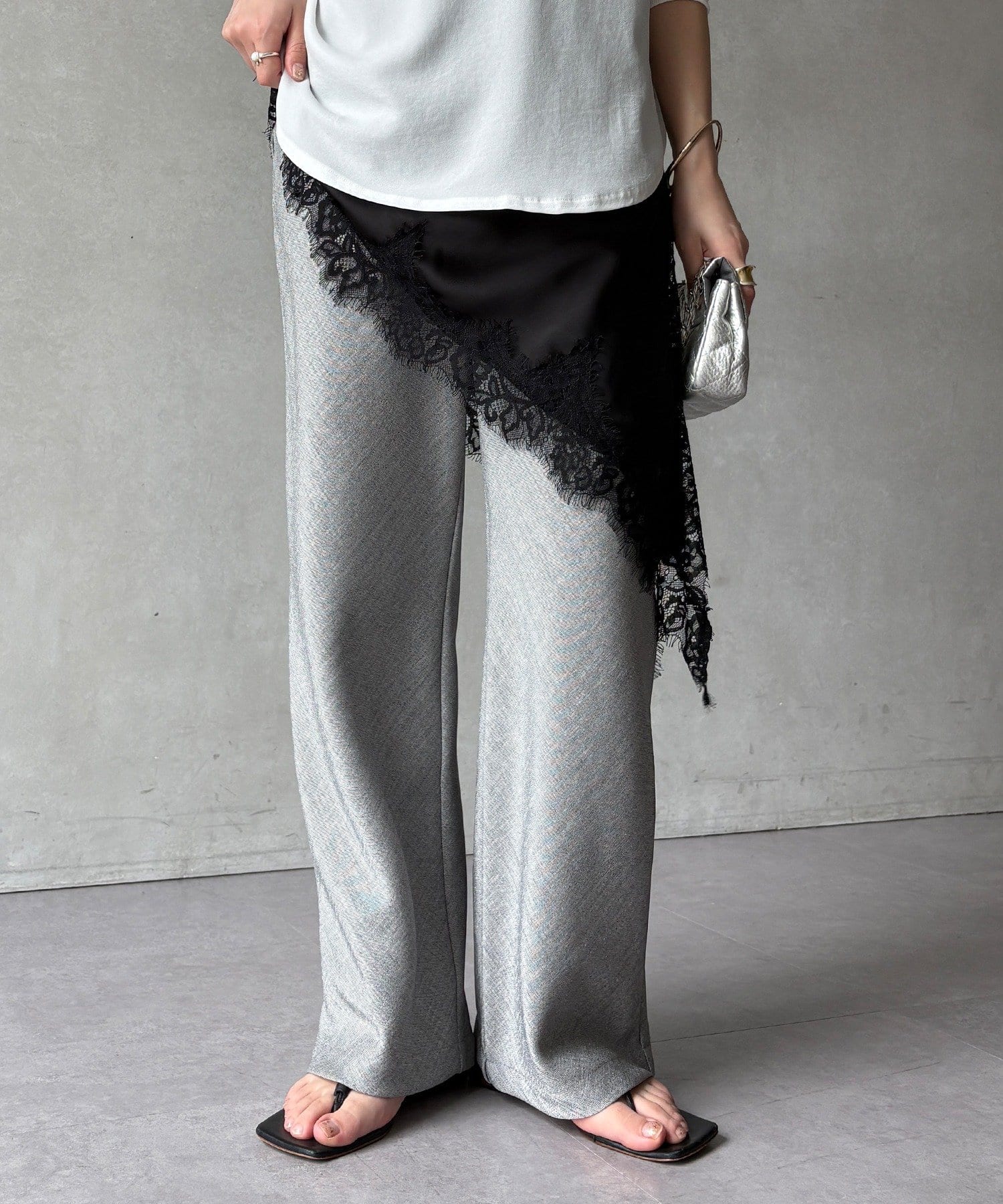 DOUDOU(ドゥドゥ) 【WEB限定】リネンライクイージーパンツ