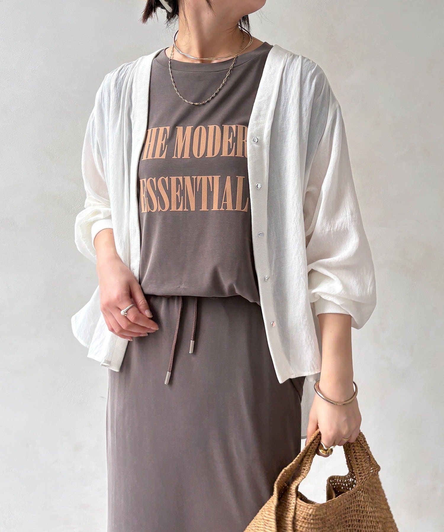 DOUDOU(ドゥドゥ) 【WEB限定】強撚気流染めVネックシャツカーディガン