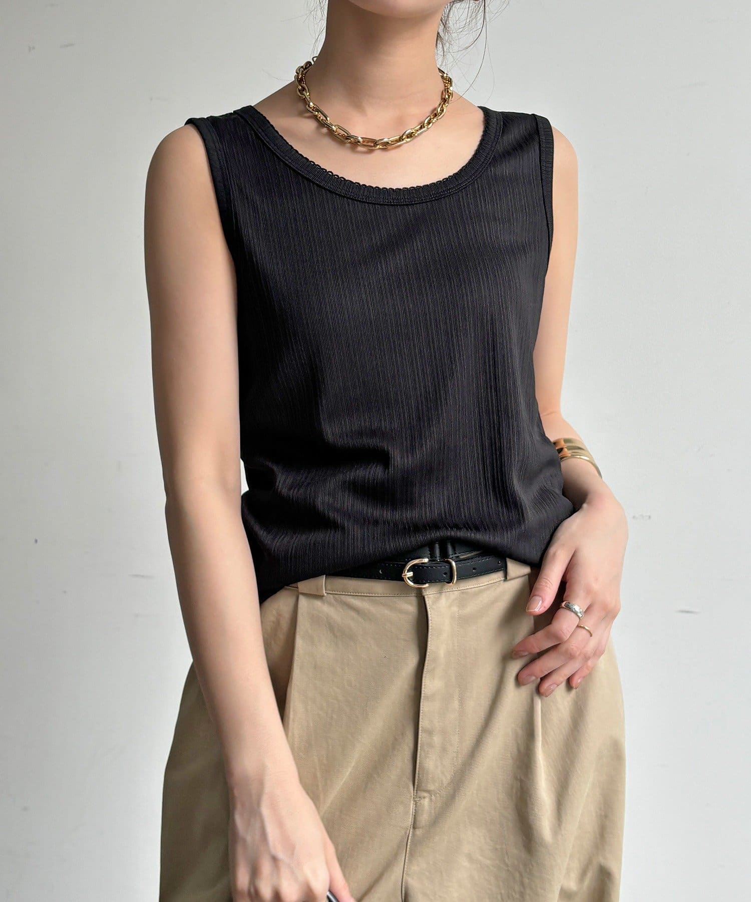 DOUDOU(ドゥドゥ) 【WEB限定】ランダムテレコストレッチタンク