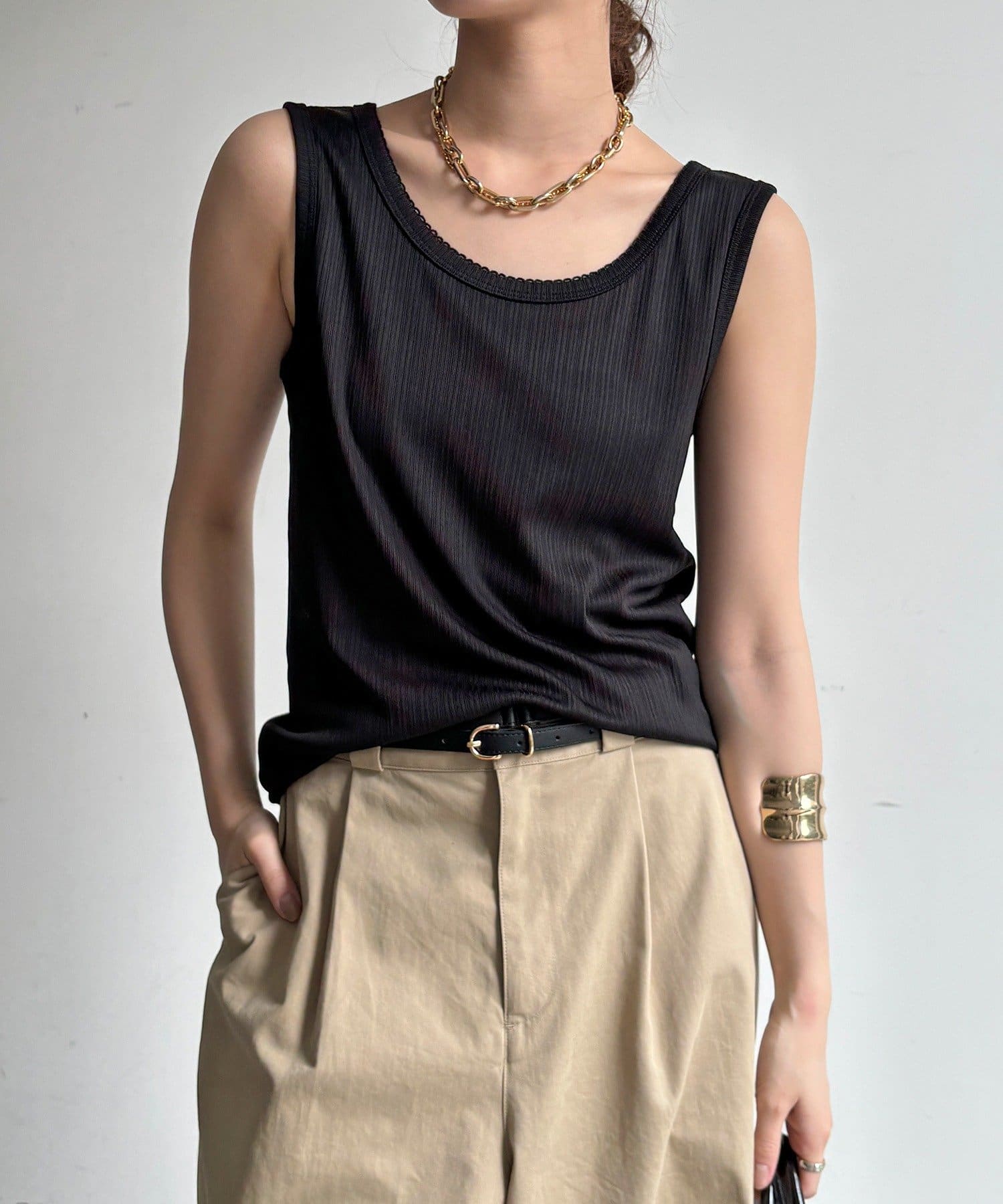 DOUDOU(ドゥドゥ) 【WEB限定】ランダムテレコストレッチタンク