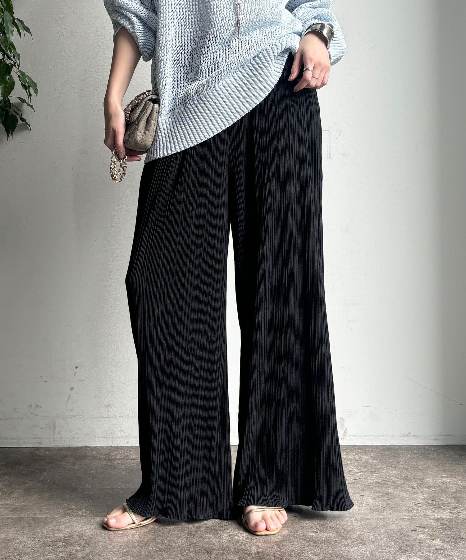 DOUDOU(ドゥドゥ) 【WEB限定】ランダムリブワイドパンツ