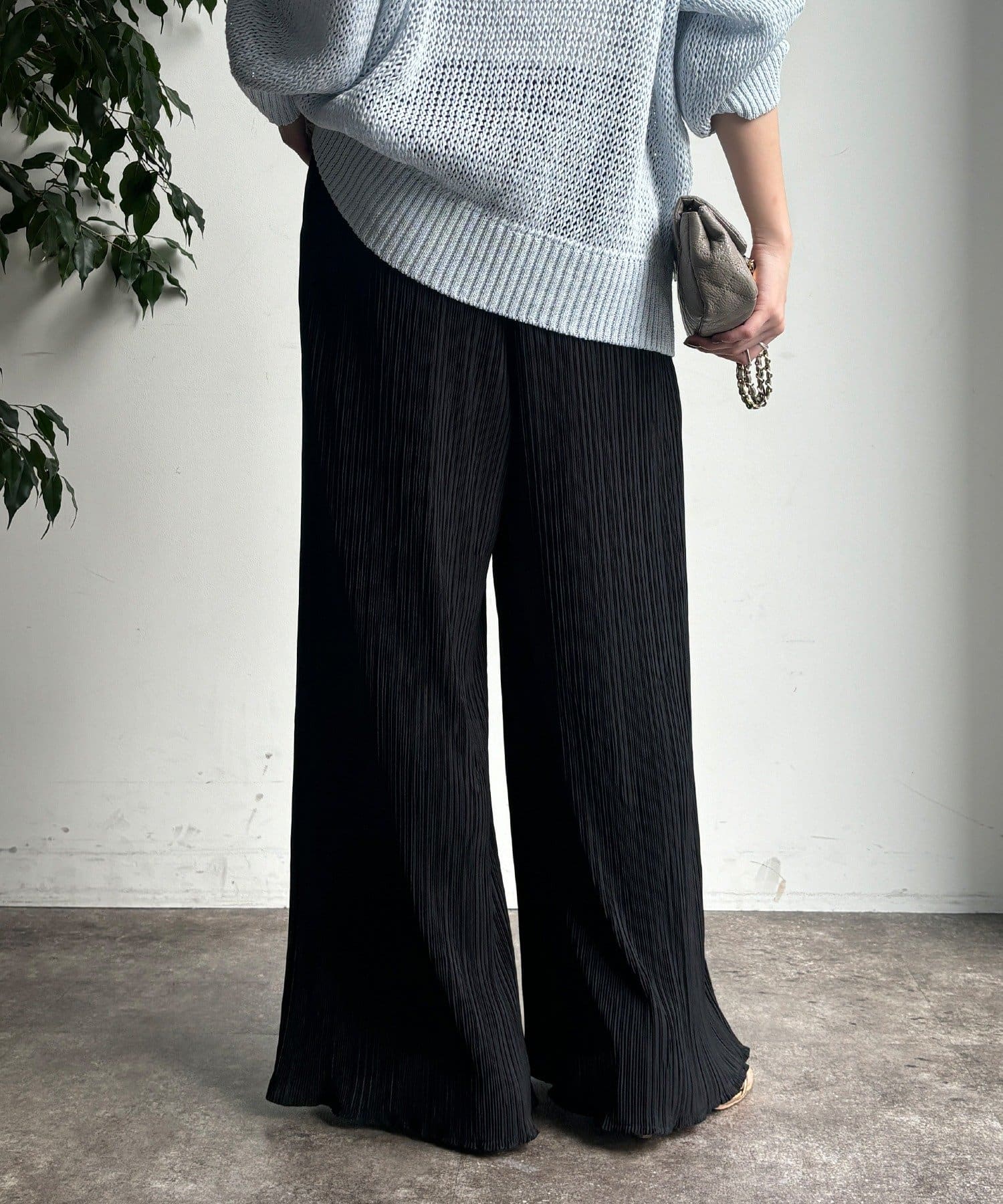 DOUDOU(ドゥドゥ) 【WEB限定】ランダムリブワイドパンツ