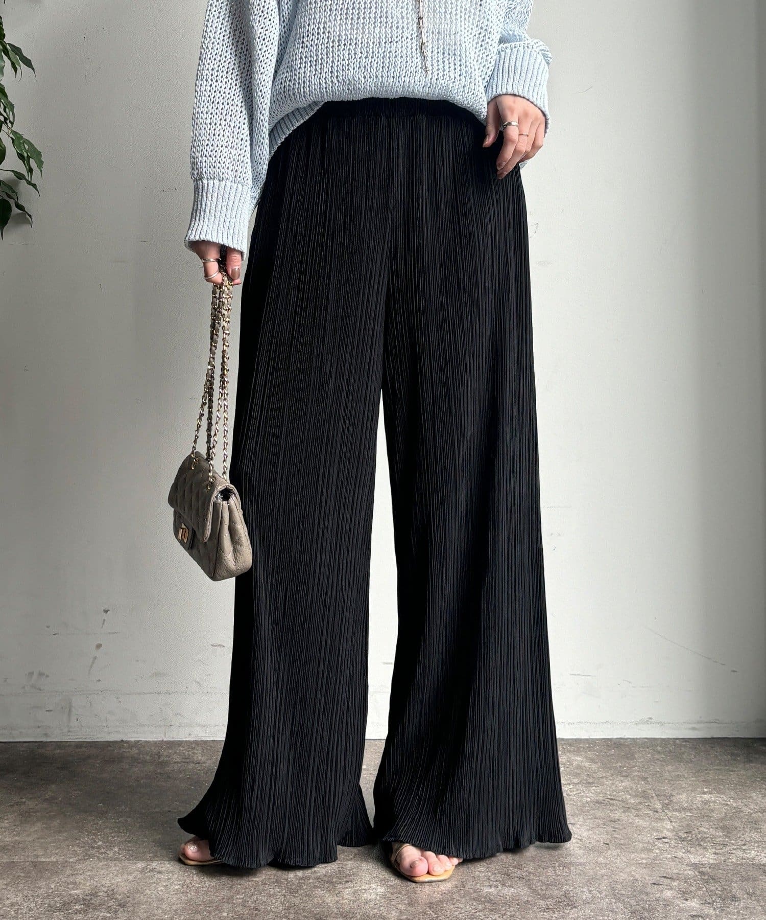 DOUDOU(ドゥドゥ) 【WEB限定】ランダムリブワイドパンツ