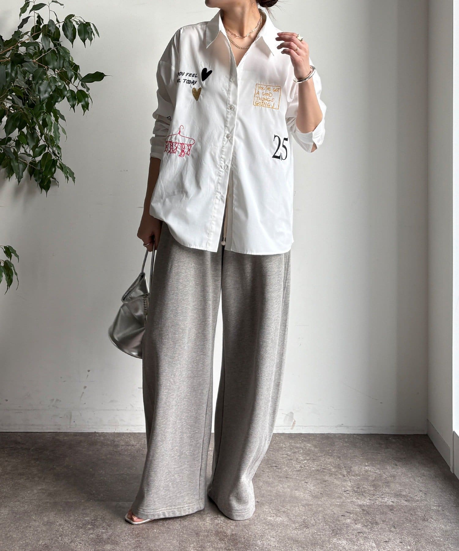 WEB限定】レタリング刺繍×プリントシャツ | DOUDOU(ドゥドゥ