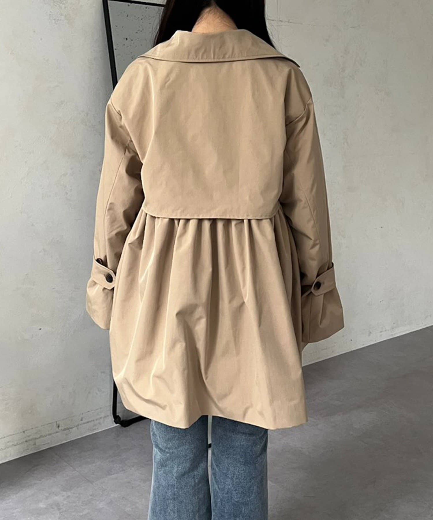 prose verse(プロズヴェール) バックギャザーミドル丈Aライントレンチコート
