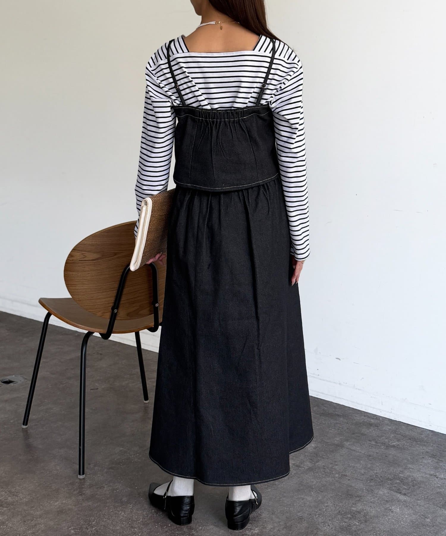 Chez toi(シェトワ) 【セットアイテム】デニムビスチェ×デニムフレアスカートSET