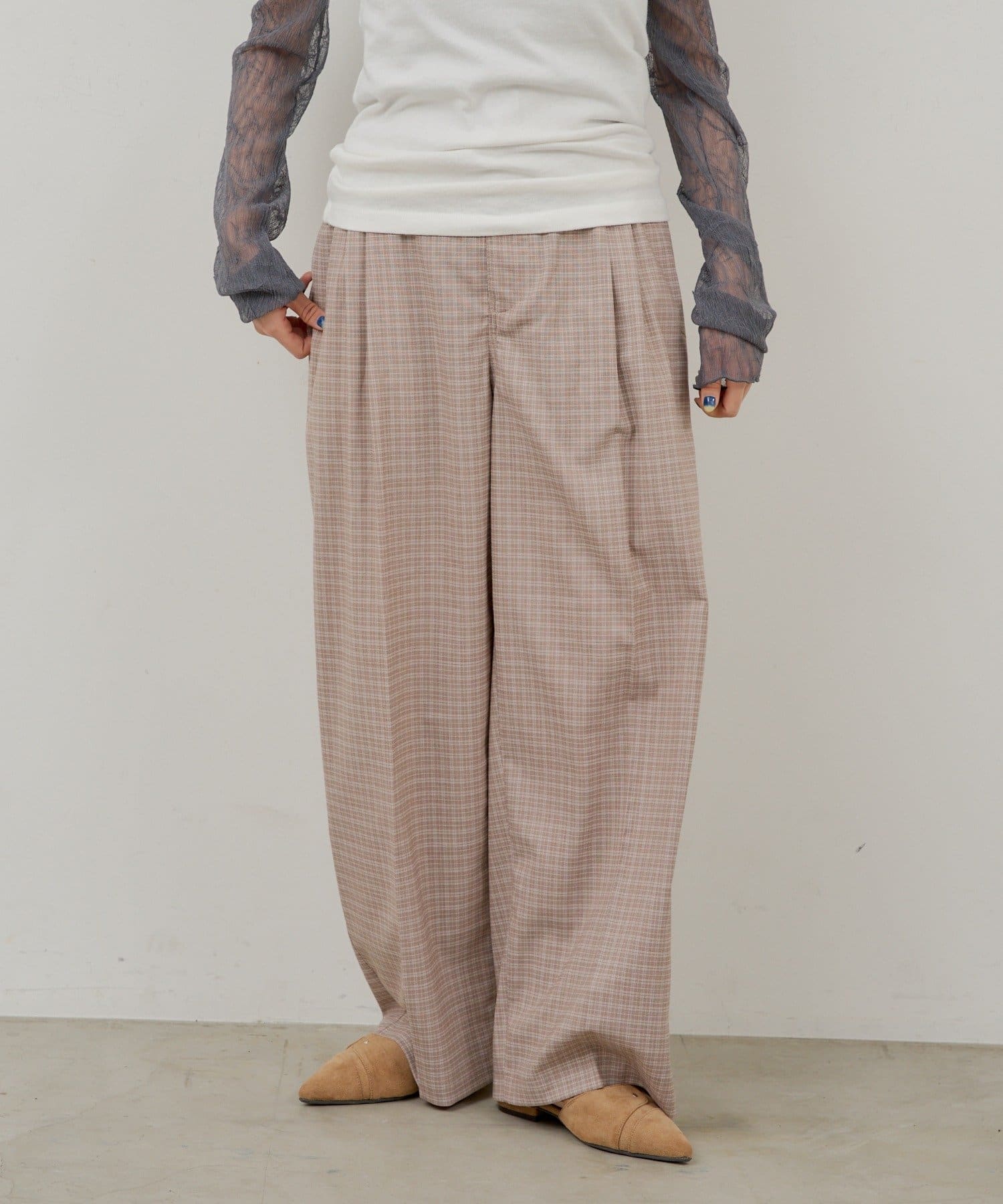 Kastane(カスタネ) 【WHIMSIC/SETUP対応/2サイズ展開】タックイージースラックス