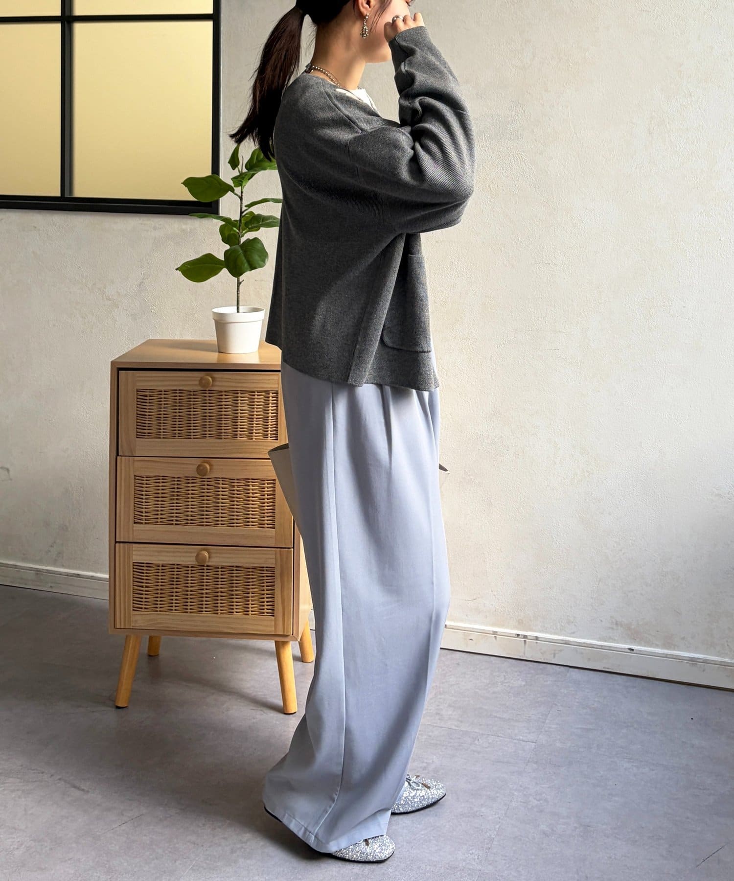 Chez toi(シェトワ) 刺繍ニットジャケット