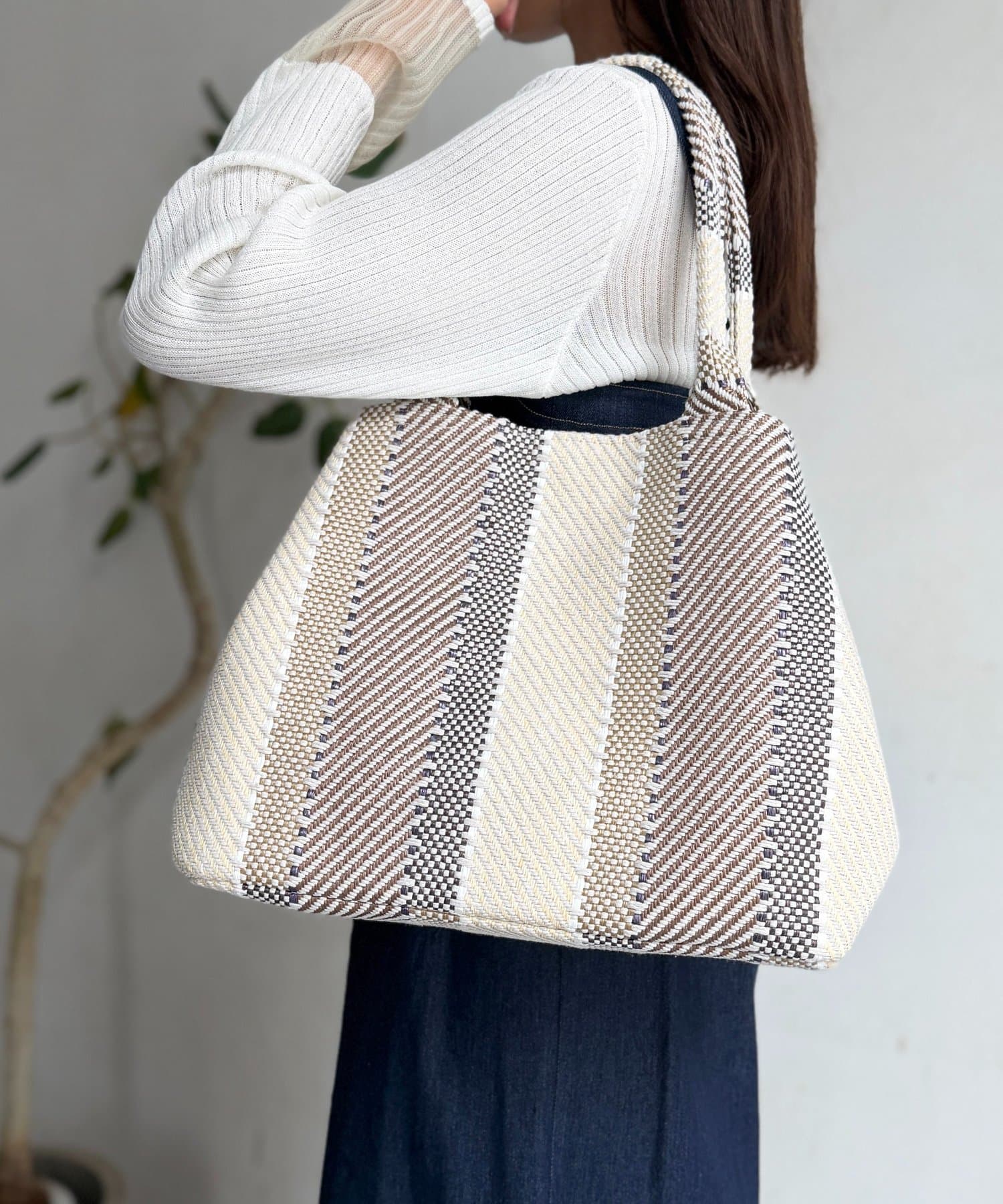 Chez toi(シェトワ) MIX/ストライプ柄トート