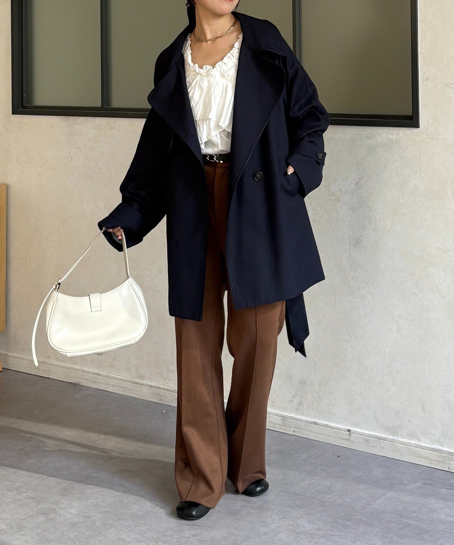 Thevon.(ゼヴォン) パイピングミドルトレンチコート