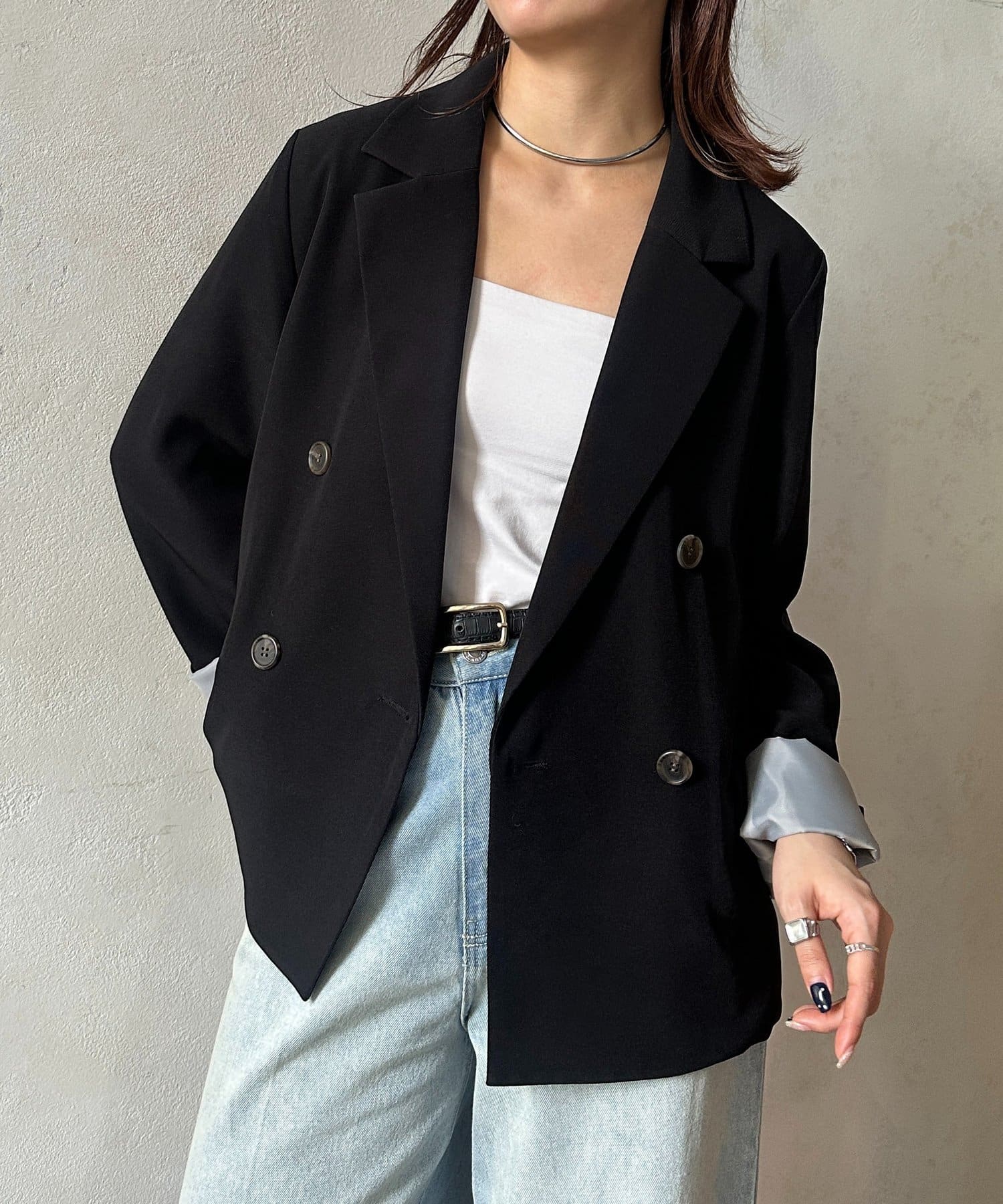 Thevon.(ゼヴォン) 裏配色テーラードジャケット