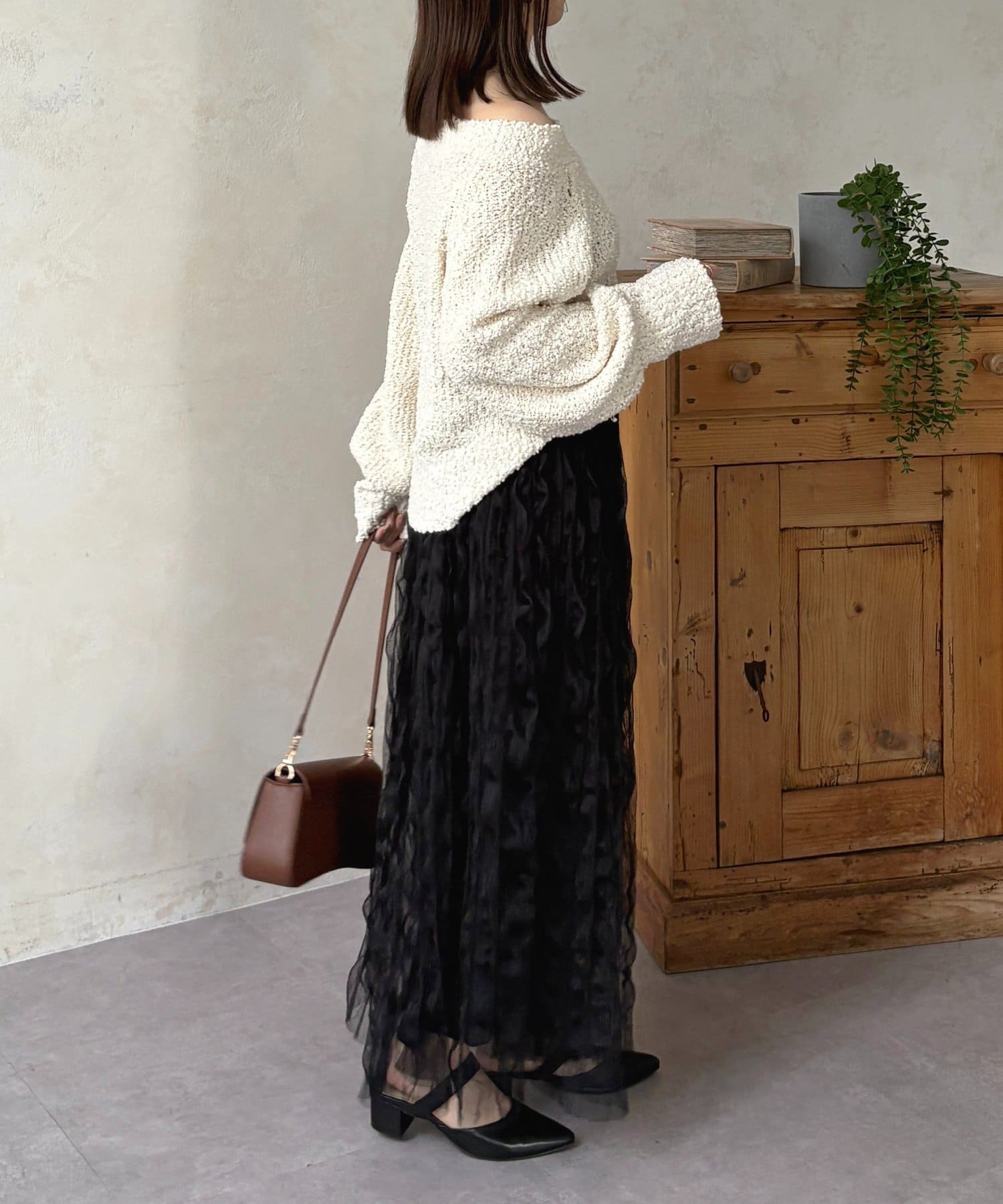 Thevon.(ゼヴォン) ウェーブワッシャーシアースカート