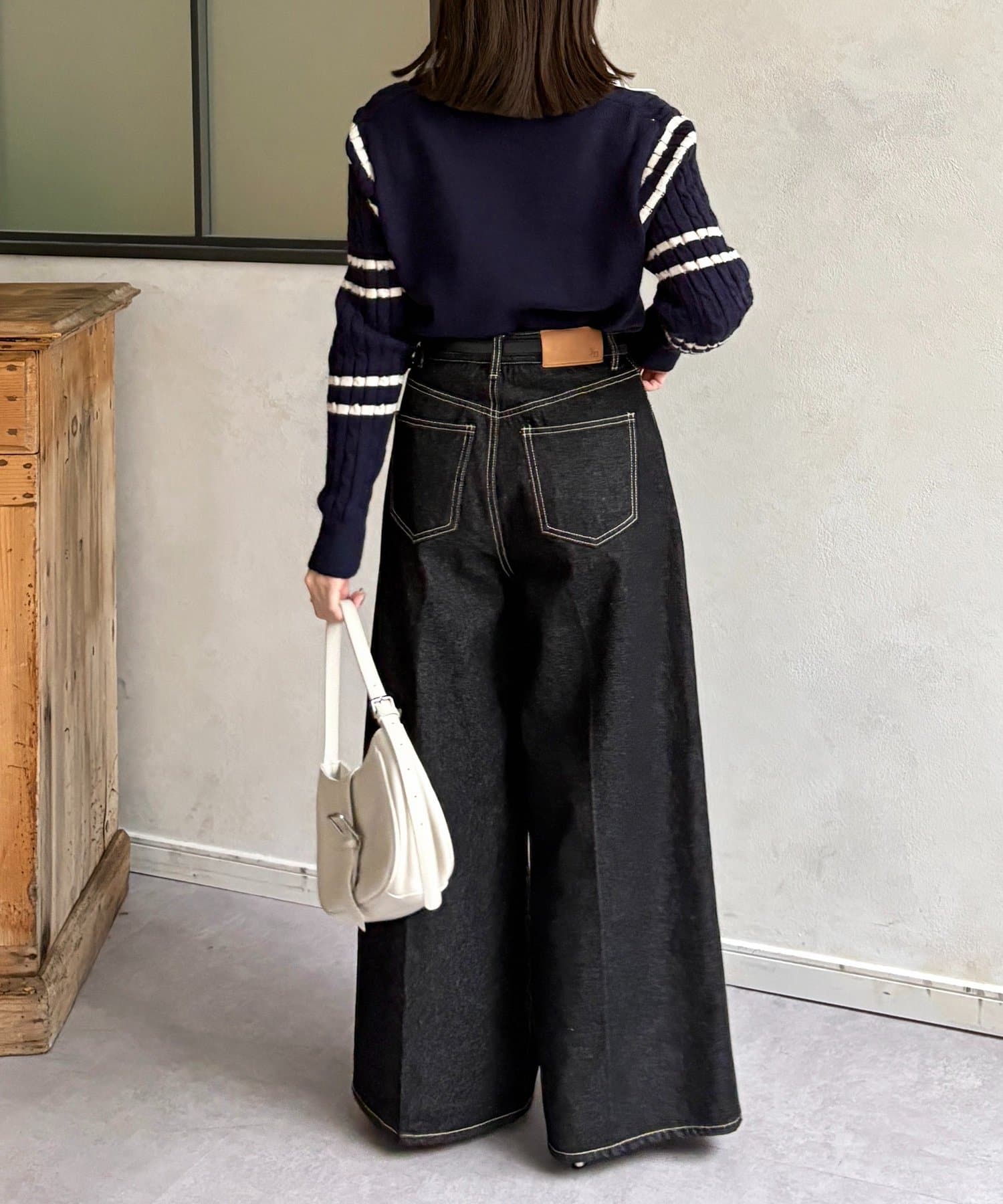 Thevon.(ゼヴォン) シャツドッキングケーブルボーダーニット