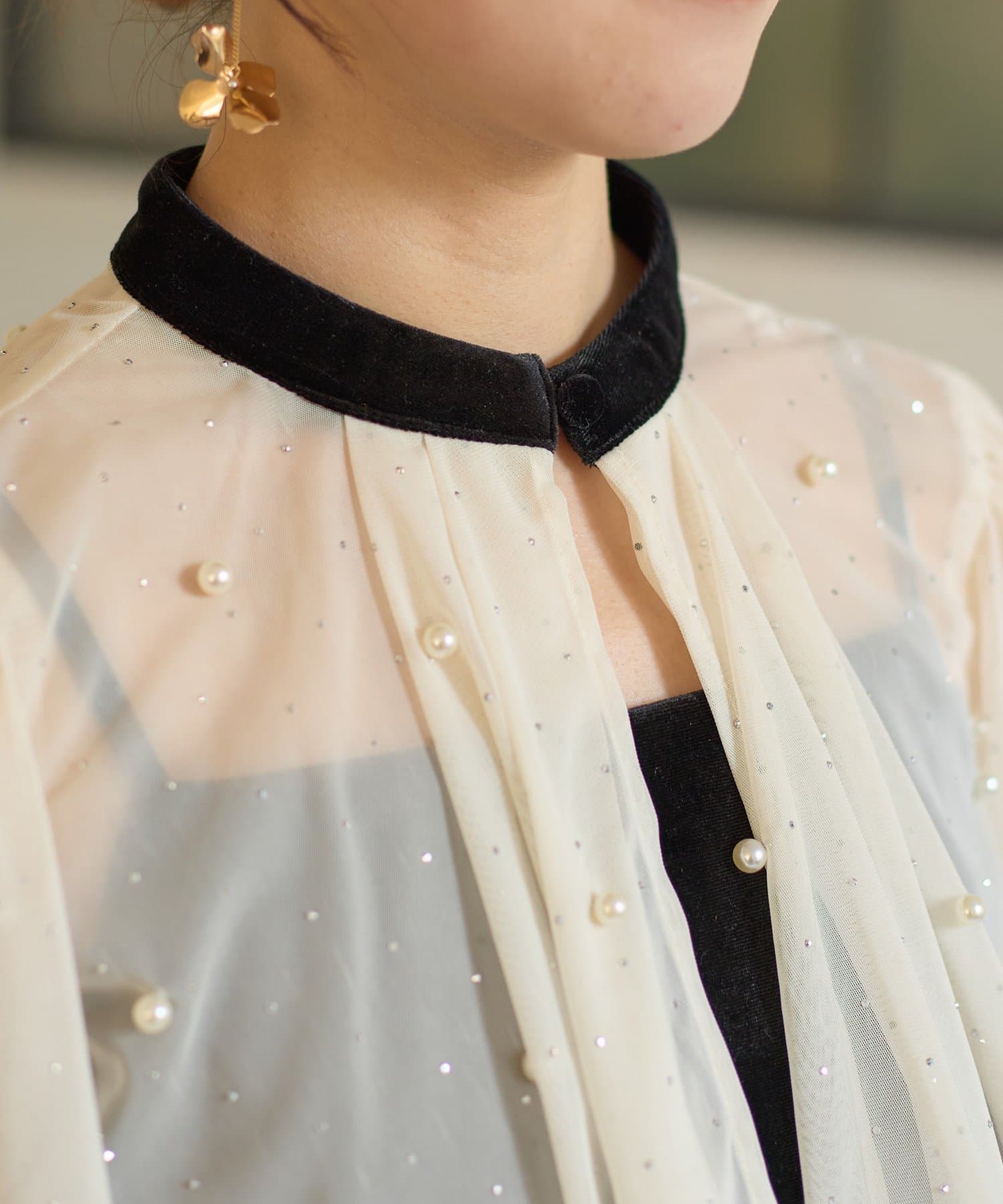 Thevon.(ゼヴォン) 【Yuna企画】ビジューボレロ×ベロアキャミワンピース