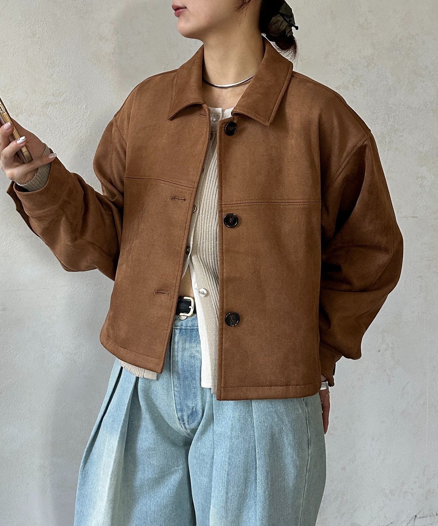 Thevon.(ゼヴォン) Fスエードショートブルゾン