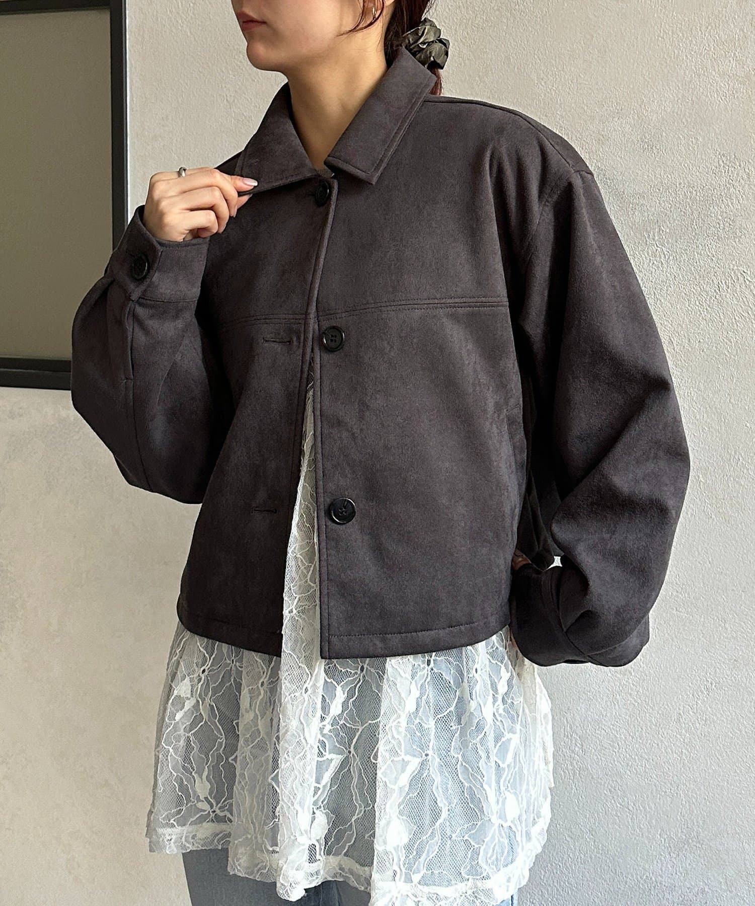 Thevon.(ゼヴォン) Fスエードショートブルゾン